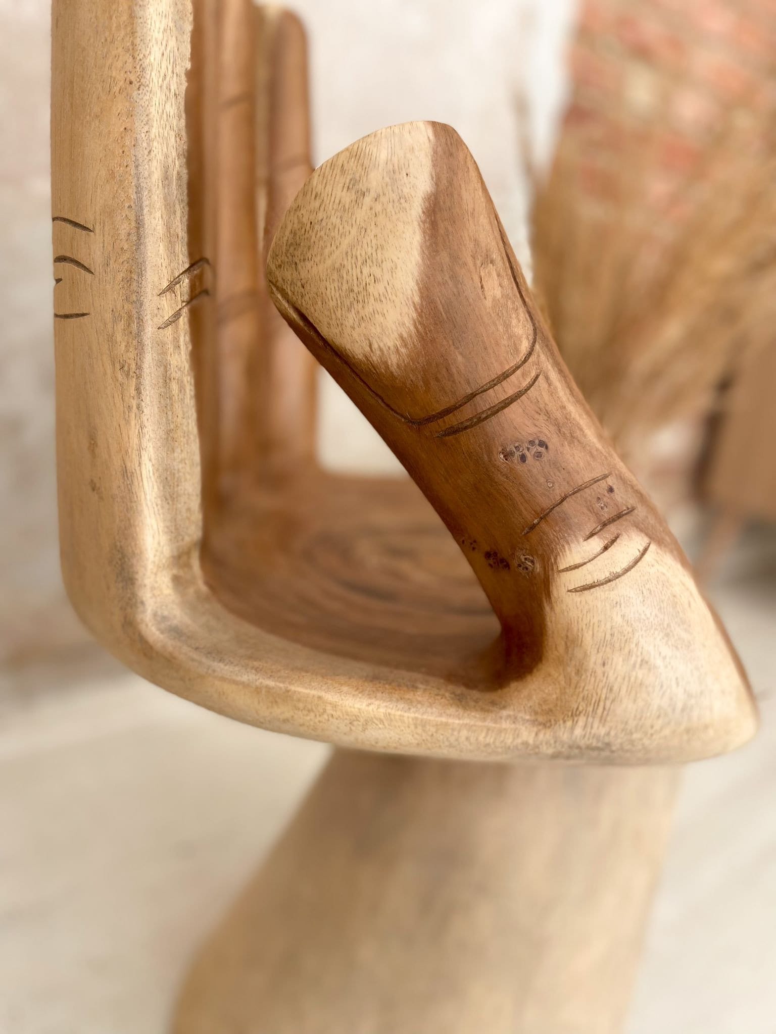 Handmade Suar Wood Hand Chair – Unique Boho Style Accent from Bali