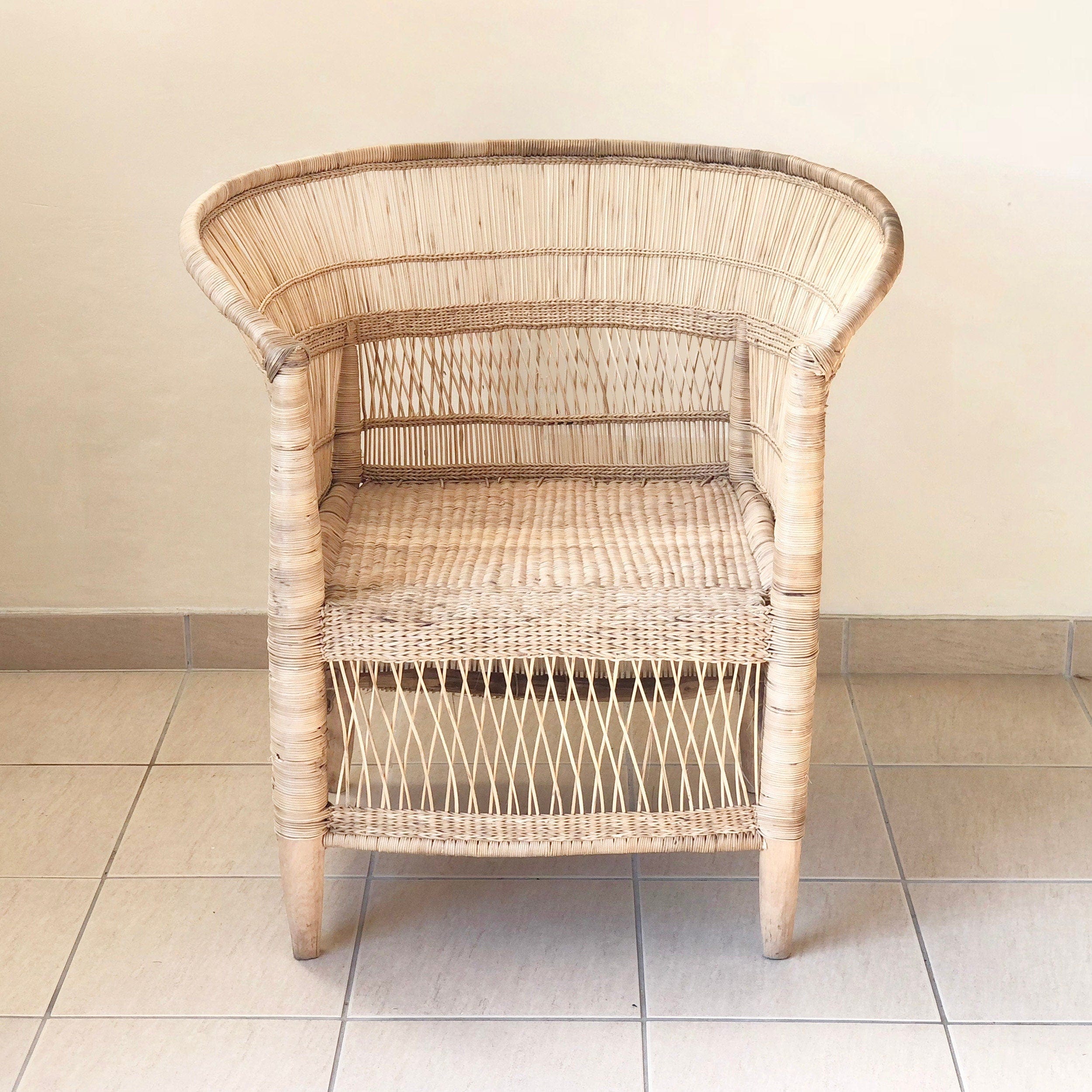 Handmade Traditional Malawi Cane Chair - Premium Quality, Indoor/Outdoor Seating