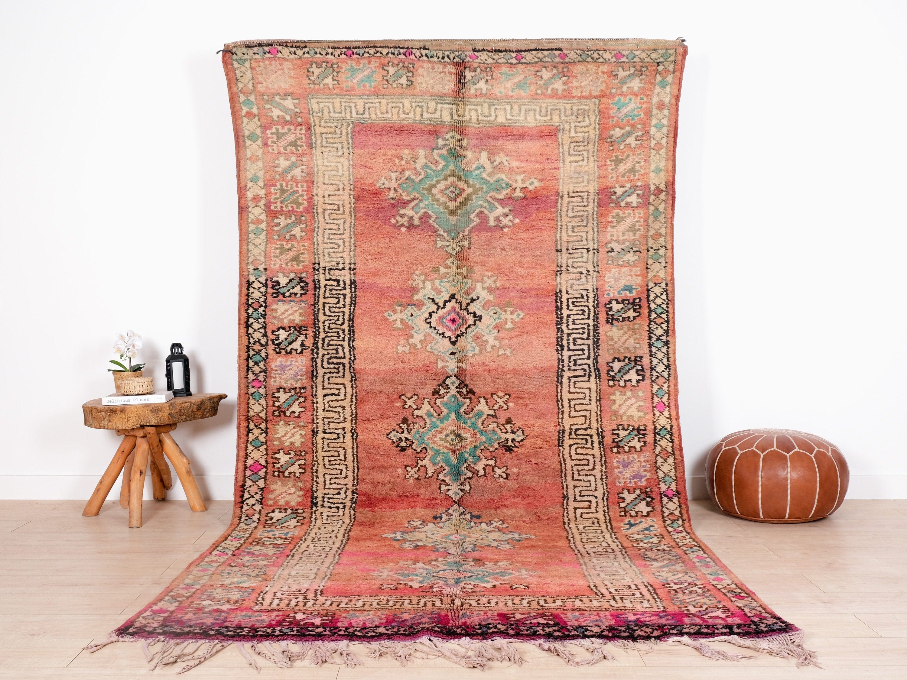 Handmade Vintage Moroccan Wool Rug - Authentic Berber Carpet with Intricate Designs, 5.7 x 10.4 ft.