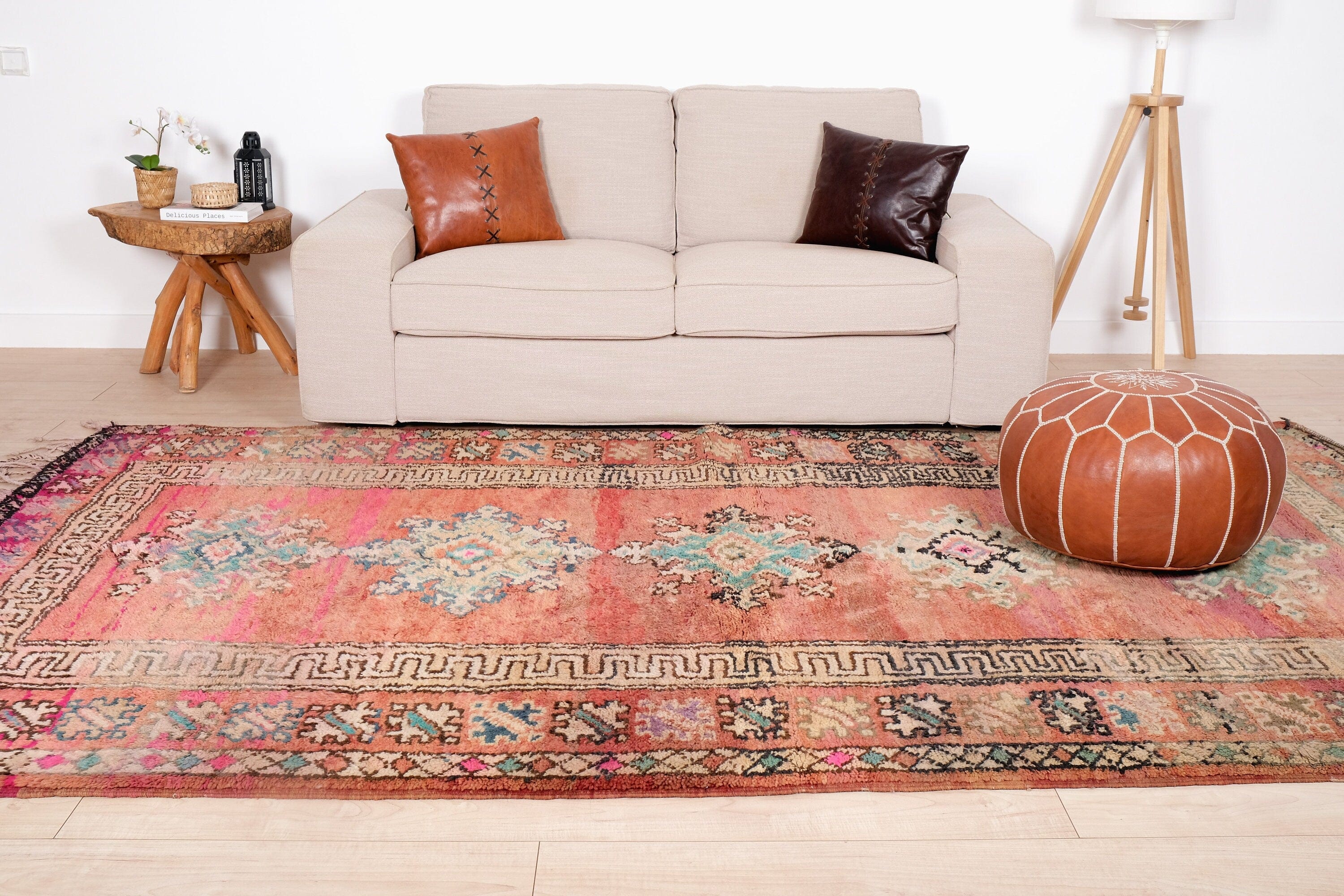 Handmade Vintage Moroccan Wool Rug - Authentic Berber Carpet with Intricate Designs, 5.7 x 10.4 ft.