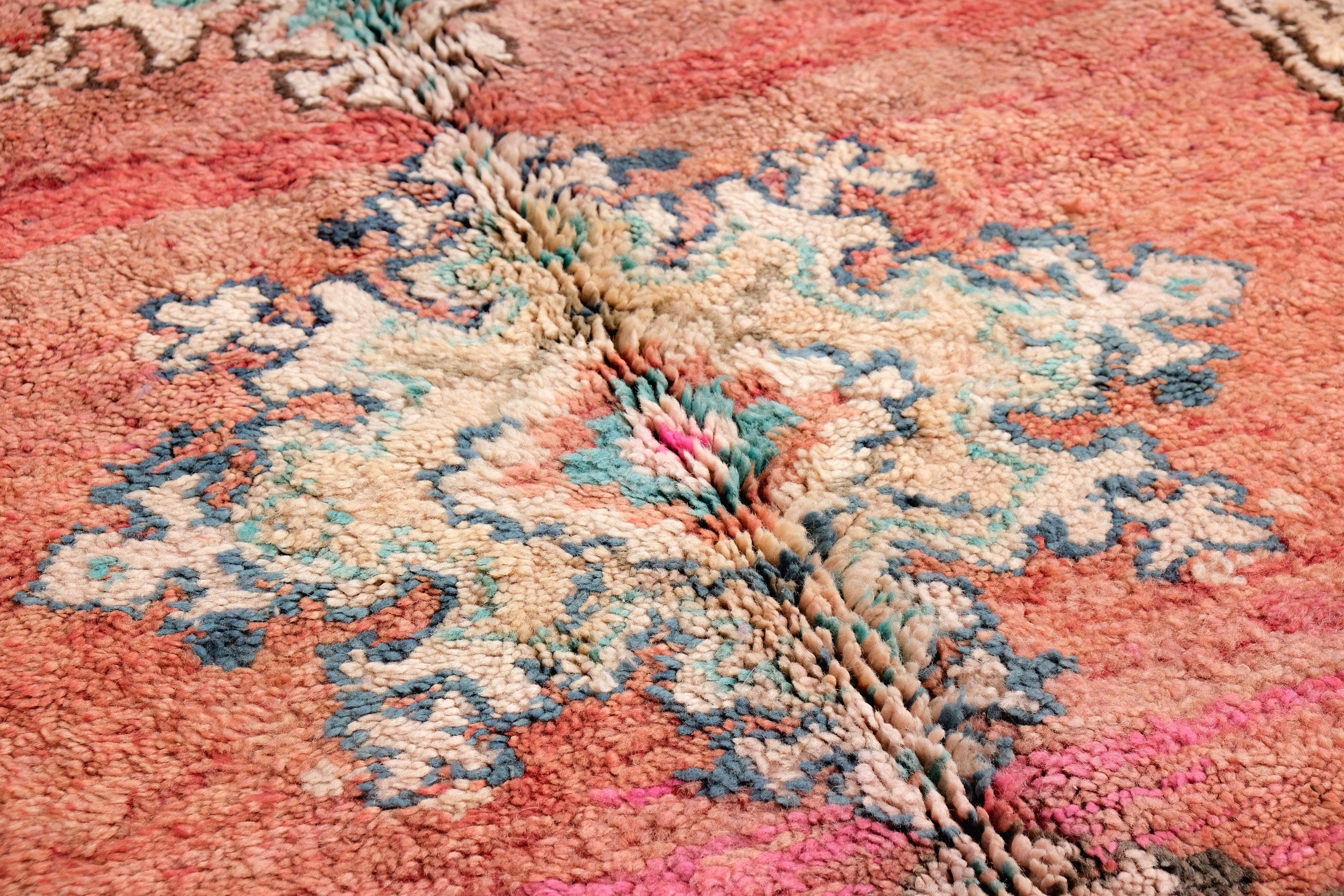 Handmade Vintage Moroccan Wool Rug - Authentic Berber Carpet with Intricate Designs, 5.7 x 10.4 ft.