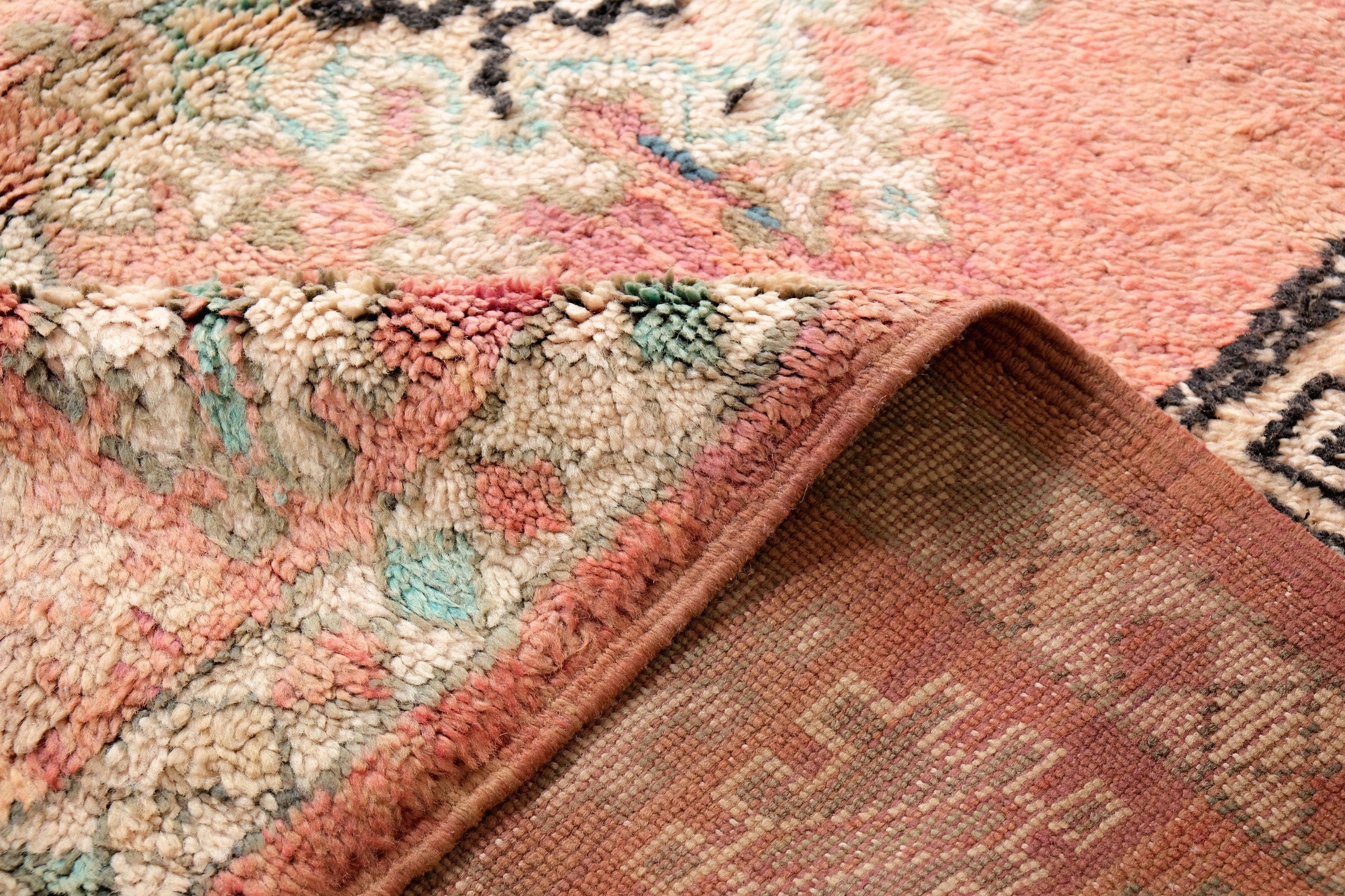 Handmade Vintage Moroccan Wool Rug - Authentic Berber Carpet with Intricate Designs, 5.7 x 10.4 ft.