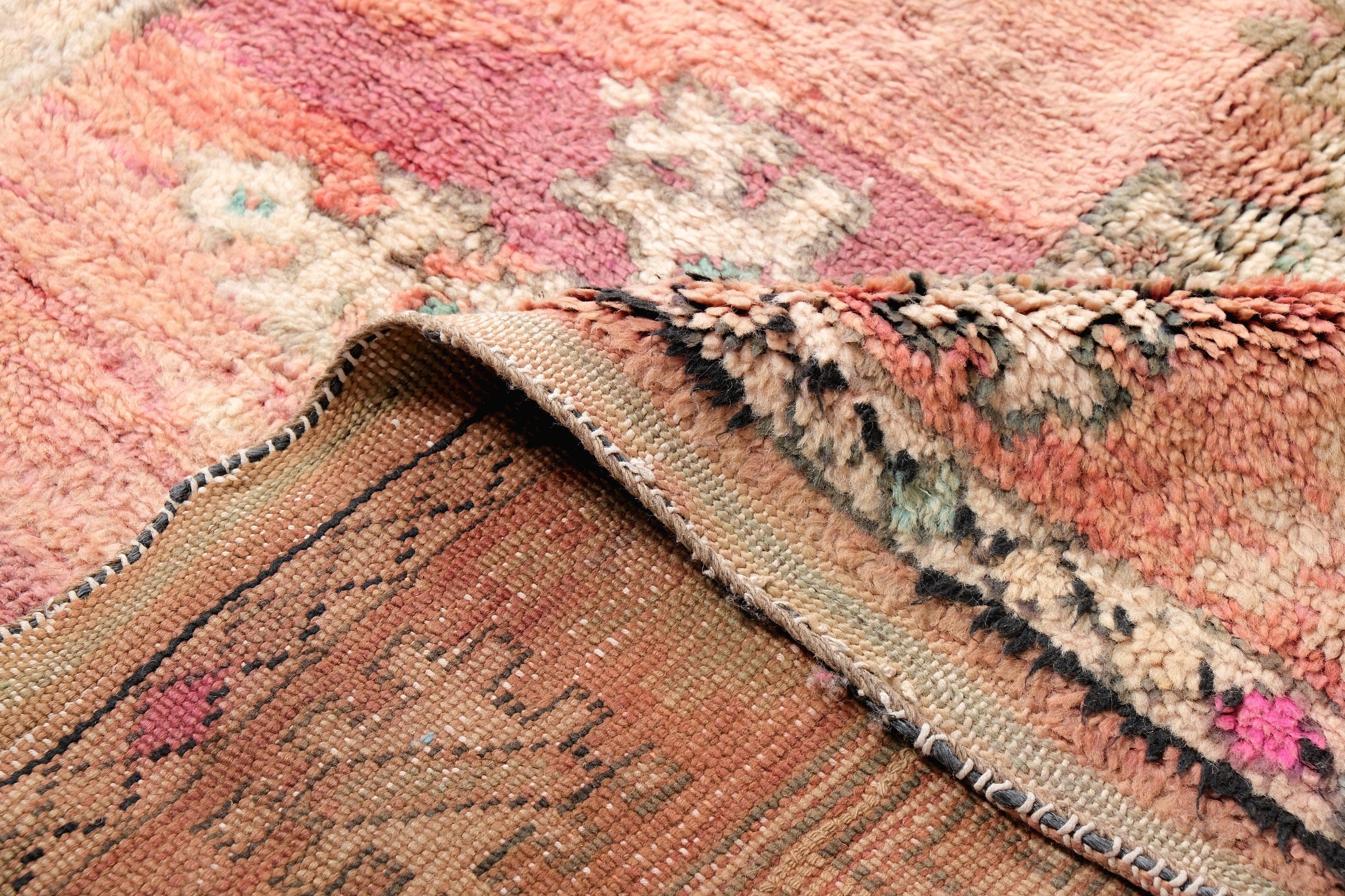 Handmade Vintage Moroccan Wool Rug - Authentic Berber Carpet with Intricate Designs, 5.7 x 10.4 ft.