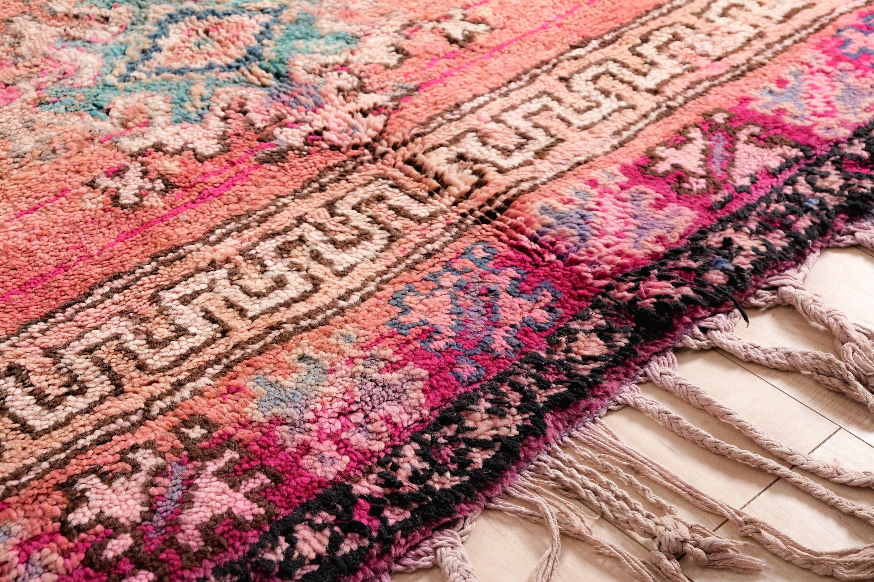 Handmade Vintage Moroccan Wool Rug - Authentic Berber Carpet with Intricate Designs, 5.7 x 10.4 ft.