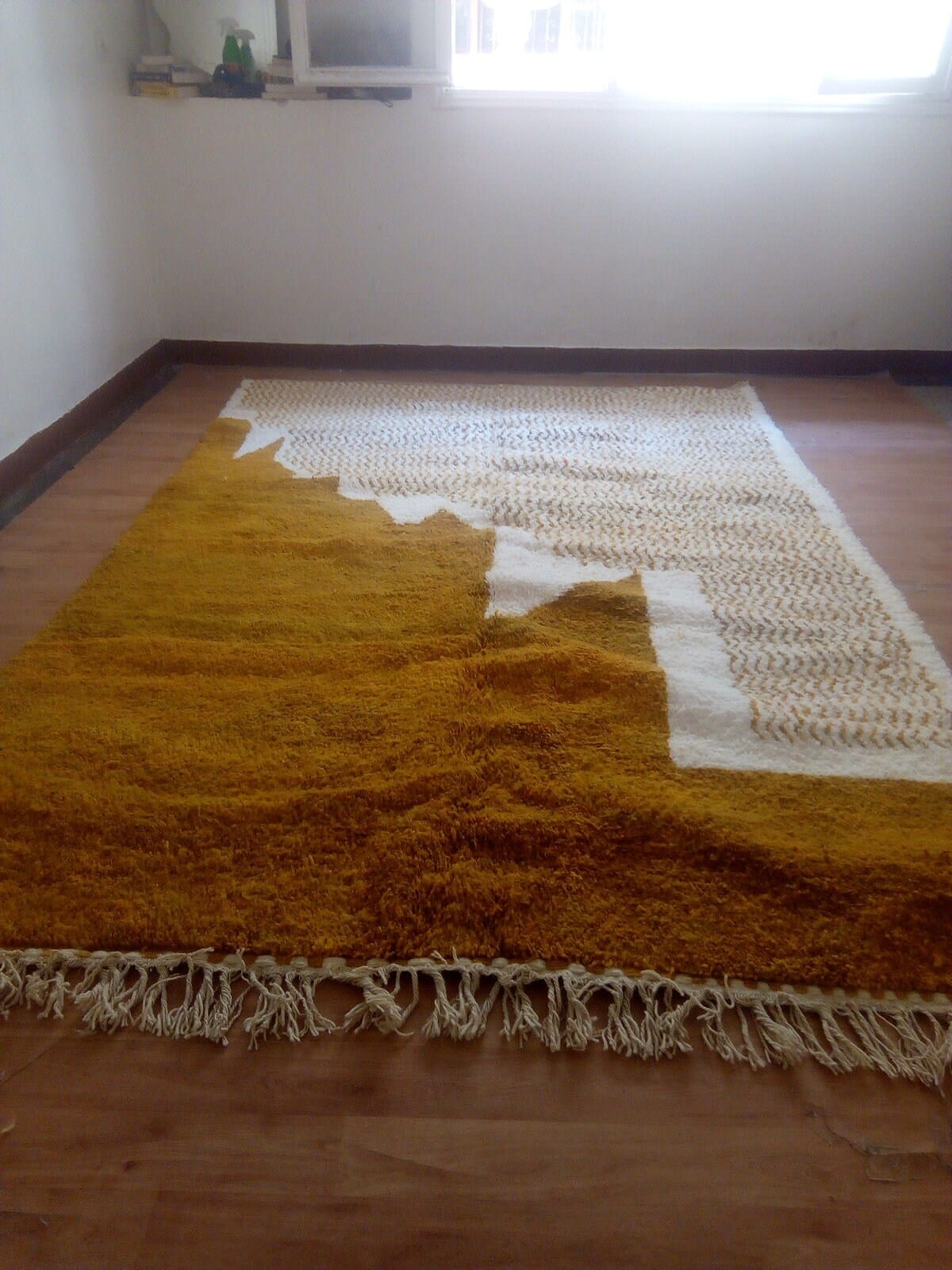 Handwoven Moroccan Berber Rug, Beni Ourain Style with Brown and Camel Patterns