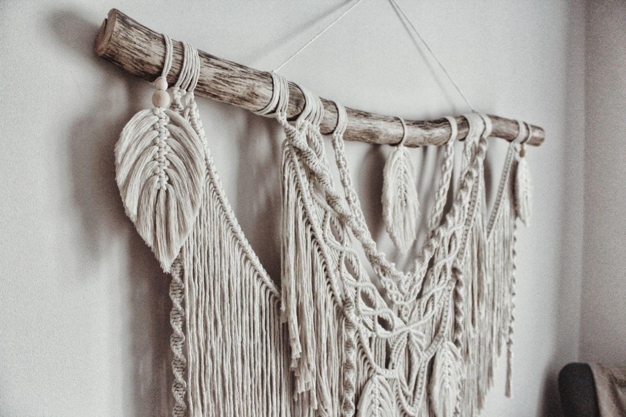 Large Macrame Wall Hanging – Boho Wedding Backdrop, Tapestry Wall Art, Eco-Friendly Cotton and Wood