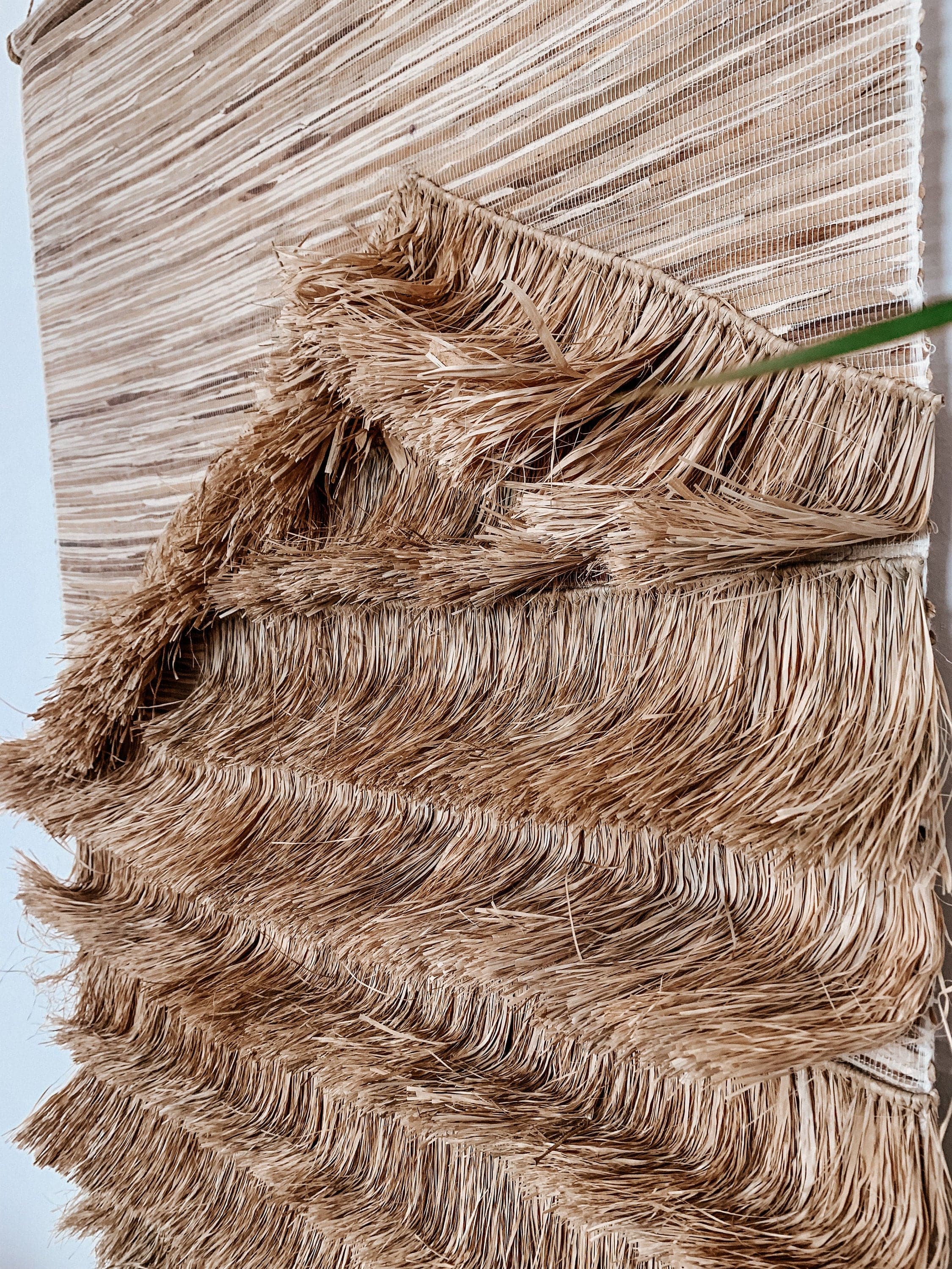 Large Natural Raffia and Seagrass Tapestry Wall Hanging – Modern Boho Decor