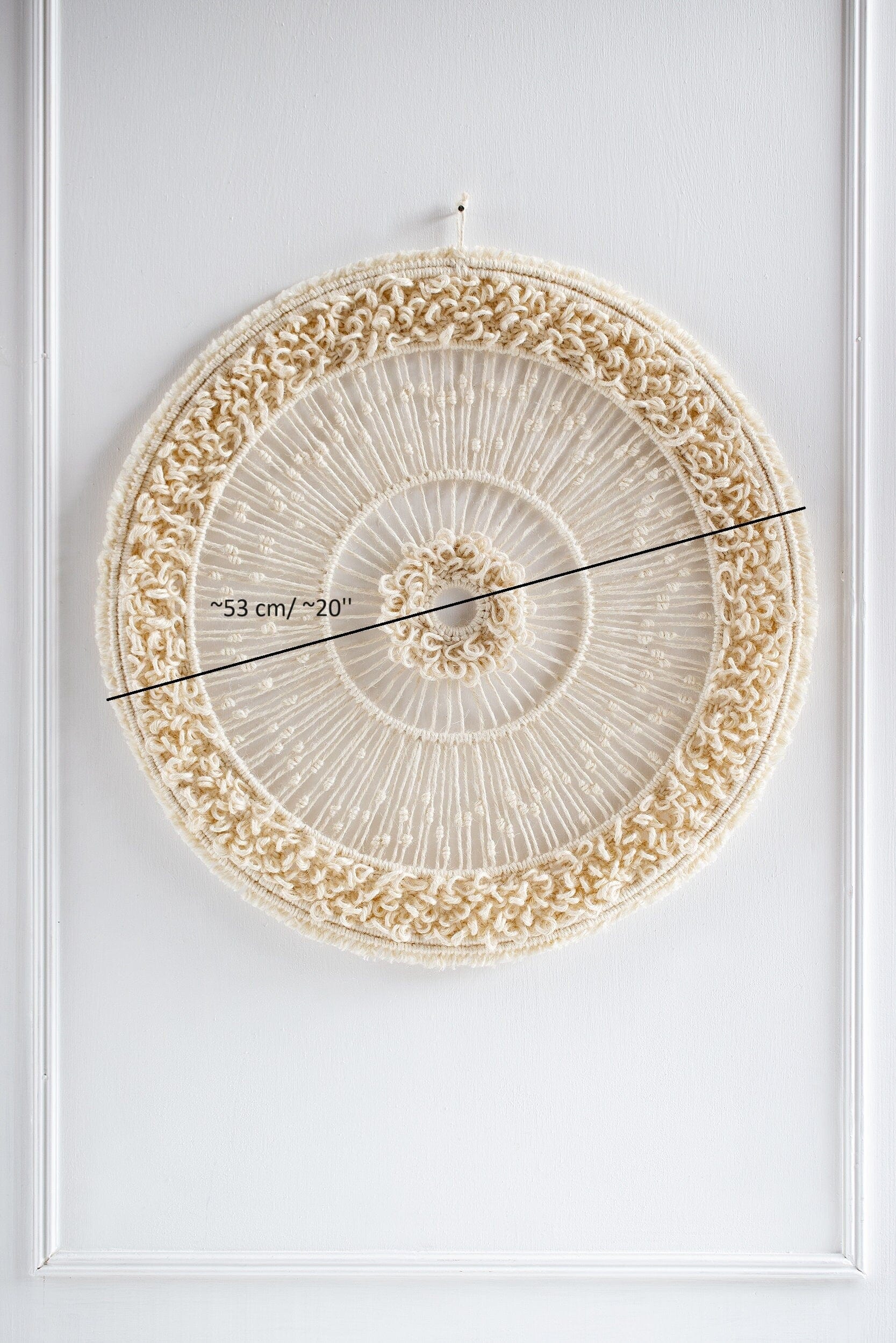 Mandala Fiber Art Round Macrame Wall Hanging | Large Circle Tapestry | Natural Jute Interior Decor | Boho Wall Art