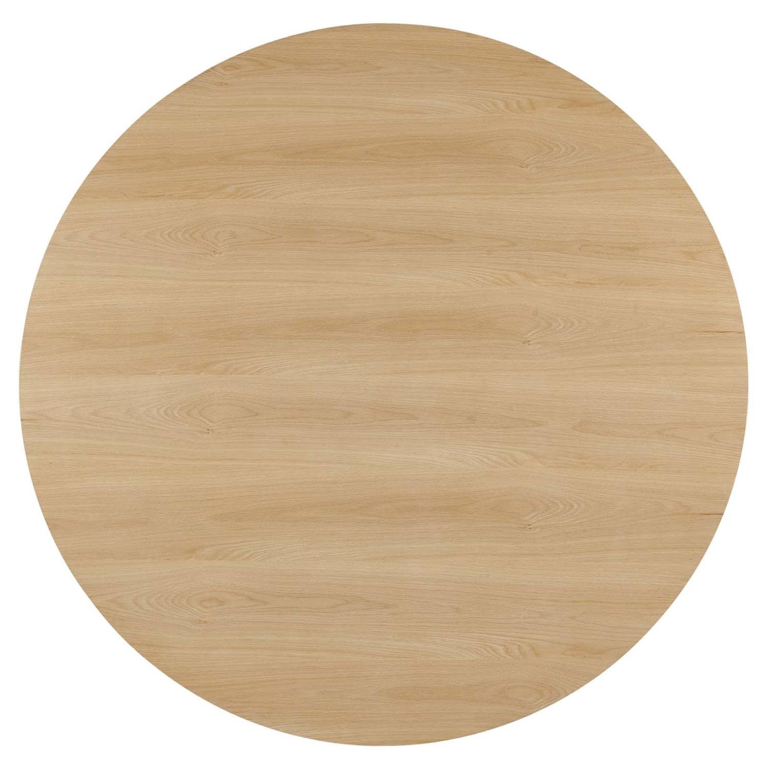 Modern 59" Round MDF Wood Dining Table – Oak Finish, Seats Up to 6, Non-Marking Foot Pads