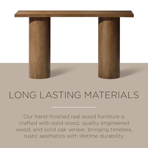 Modern Minimalist Lana Console Table with Solid Wood Construction