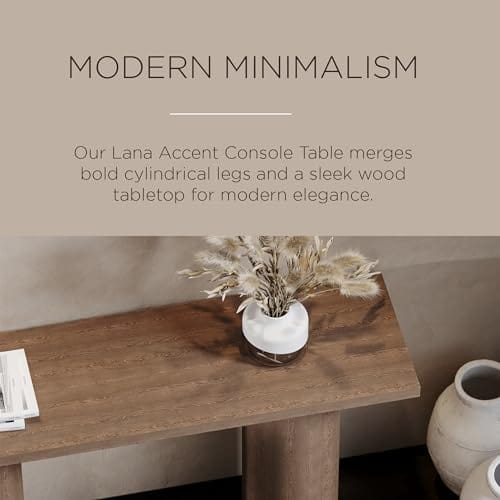 Modern Minimalist Lana Console Table with Solid Wood Construction