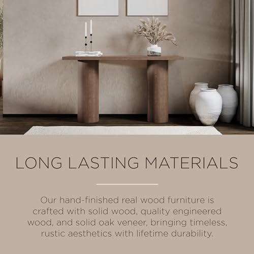 Modern Minimalist Lana Console Table with Solid Wood Construction