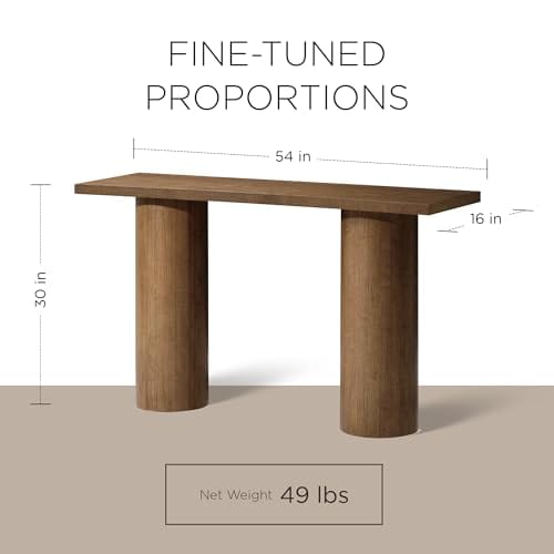 Modern Minimalist Lana Console Table with Solid Wood Construction