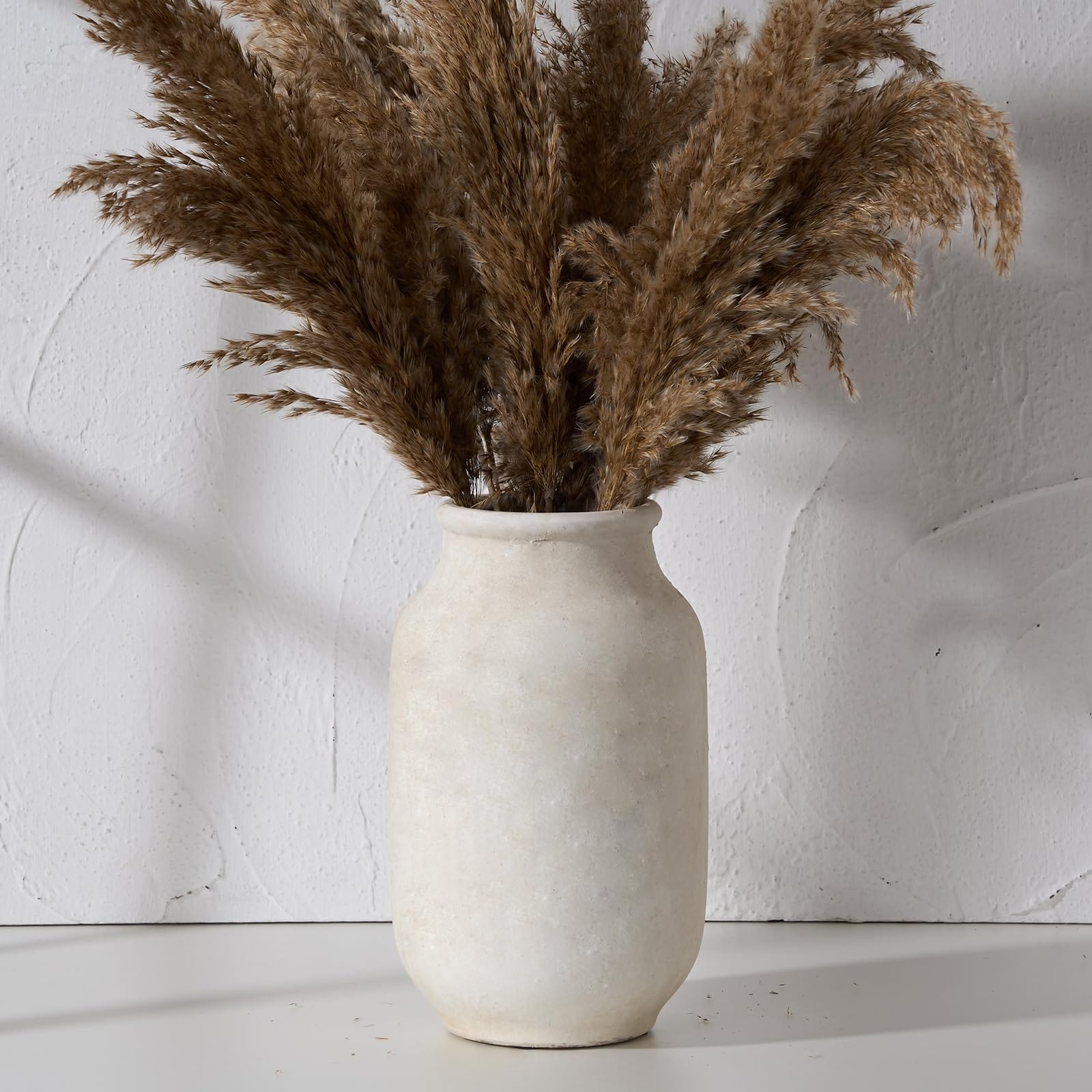 Modern Rustic Ceramic Vase – Perfect for Pampas Grass and Floral Arrangements