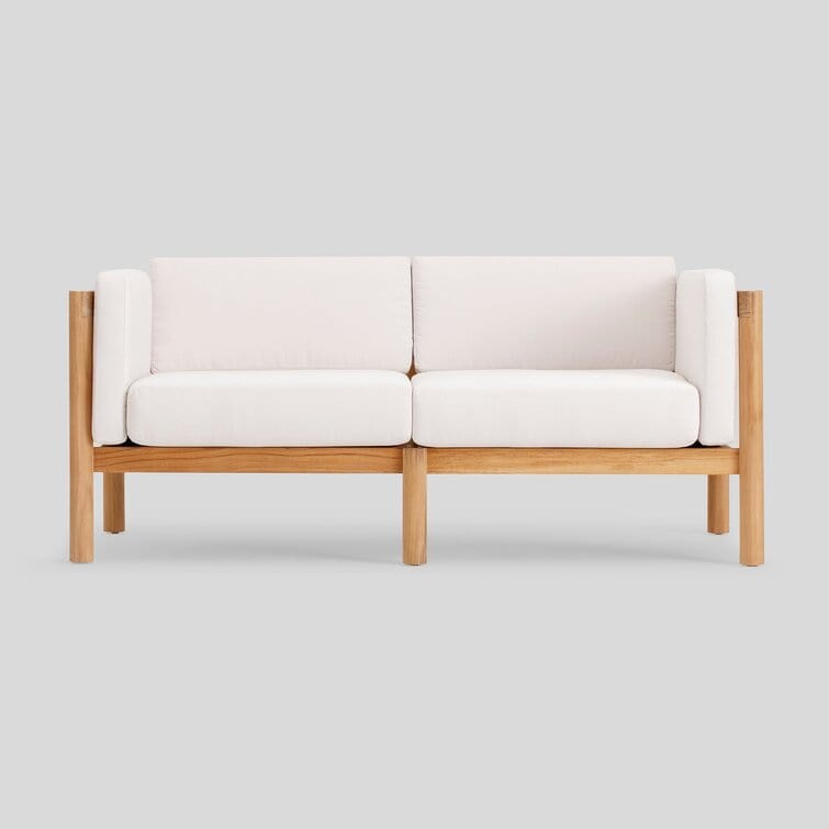 Modular Teak Outdoor Sofa with Sunbrella Cushions – Weather-Resistant and Durable Patio Seating