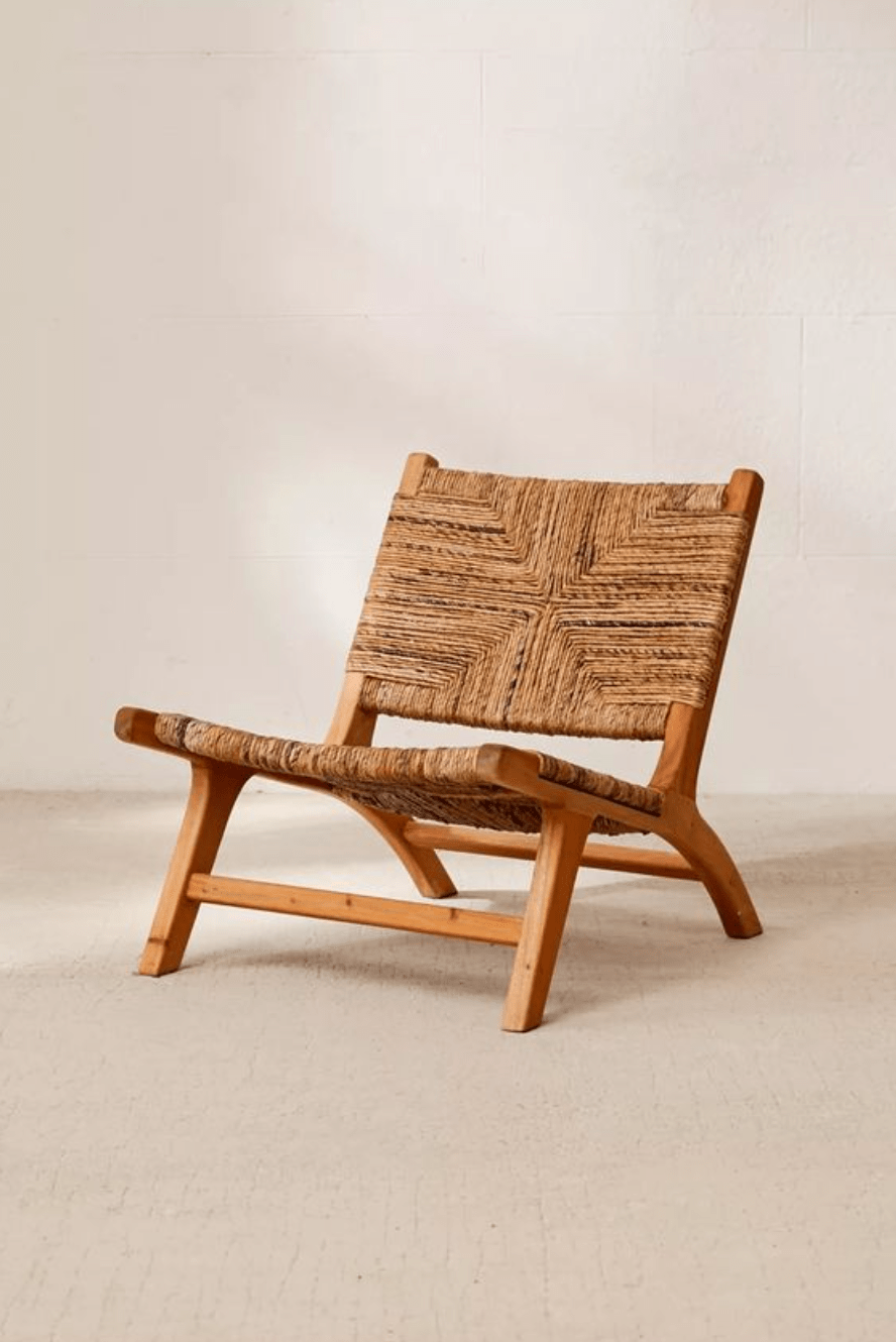 Natural Banana Tree Bark Lounge Chair - Mid-Century Modern Style for Elegant Comfort