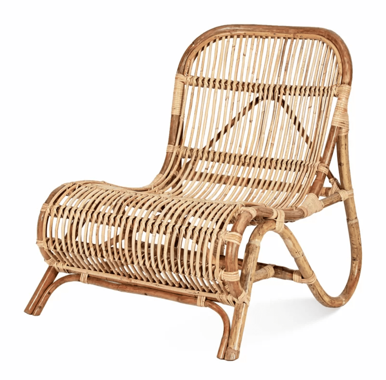 Natural Rattan Lounge Chair - UV Resistant, Tight Back, Removable Cushions - Embrace Nature Indoors