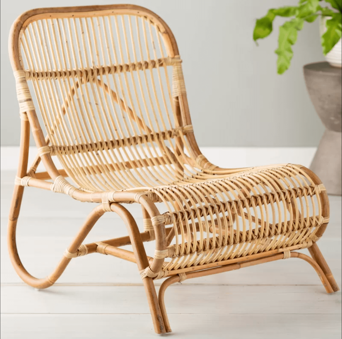 Natural Rattan Lounge Chair - UV Resistant, Tight Back, Removable Cushions - Embrace Nature Indoors