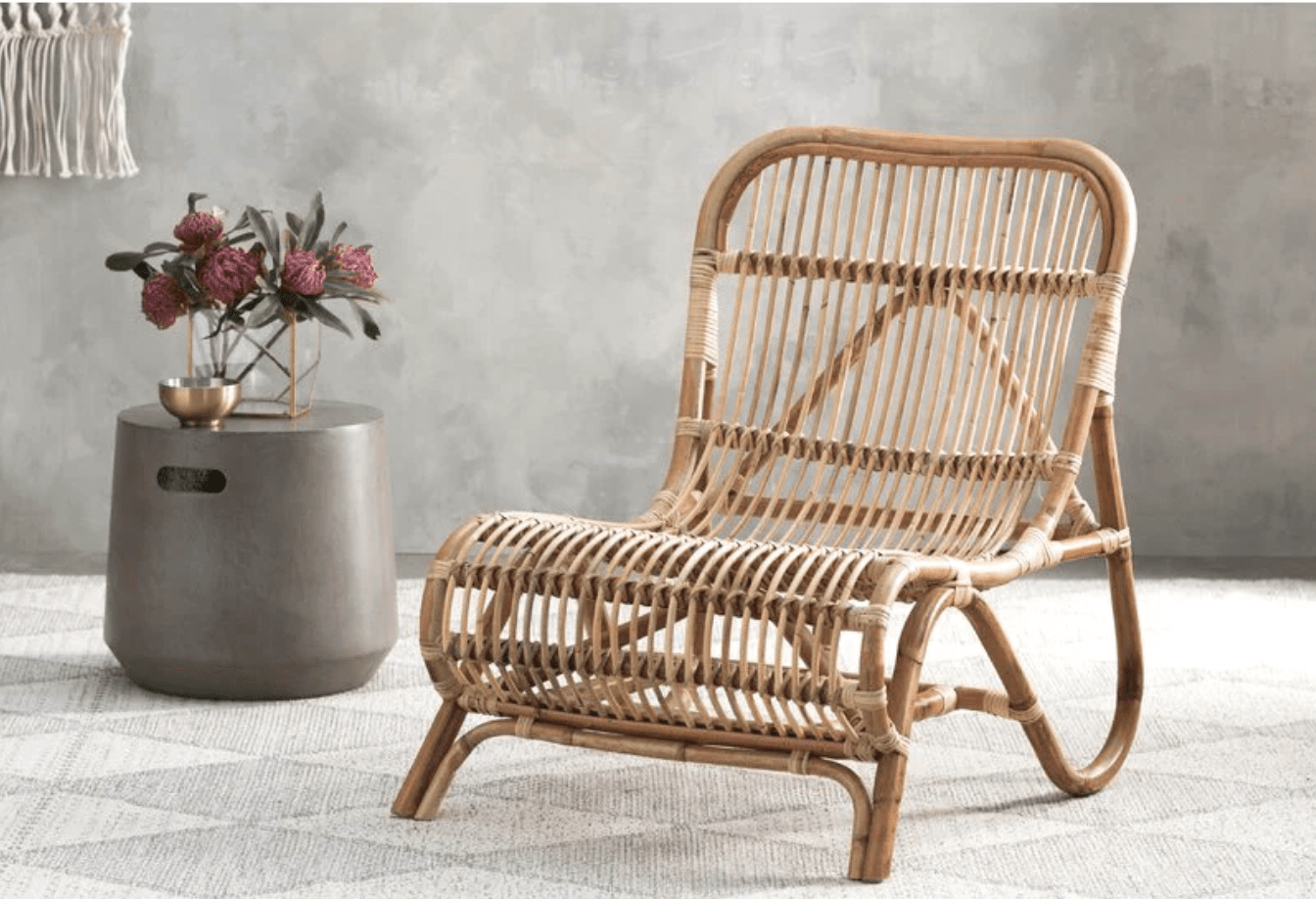 Natural Rattan Lounge Chair - UV Resistant, Tight Back, Removable Cushions - Embrace Nature Indoors