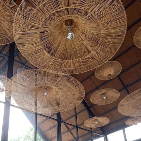 Natural Rattan Pendant Light – Handcrafted Wicker Lampshade for Indoor and Outdoor Decor