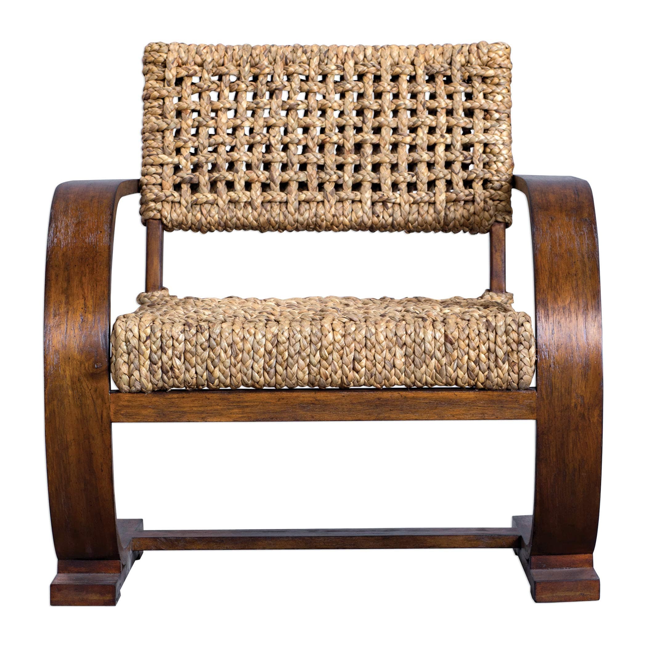 Natural Woven Accent Chair – Modern Bohemian Design with Banana Fiber Seat