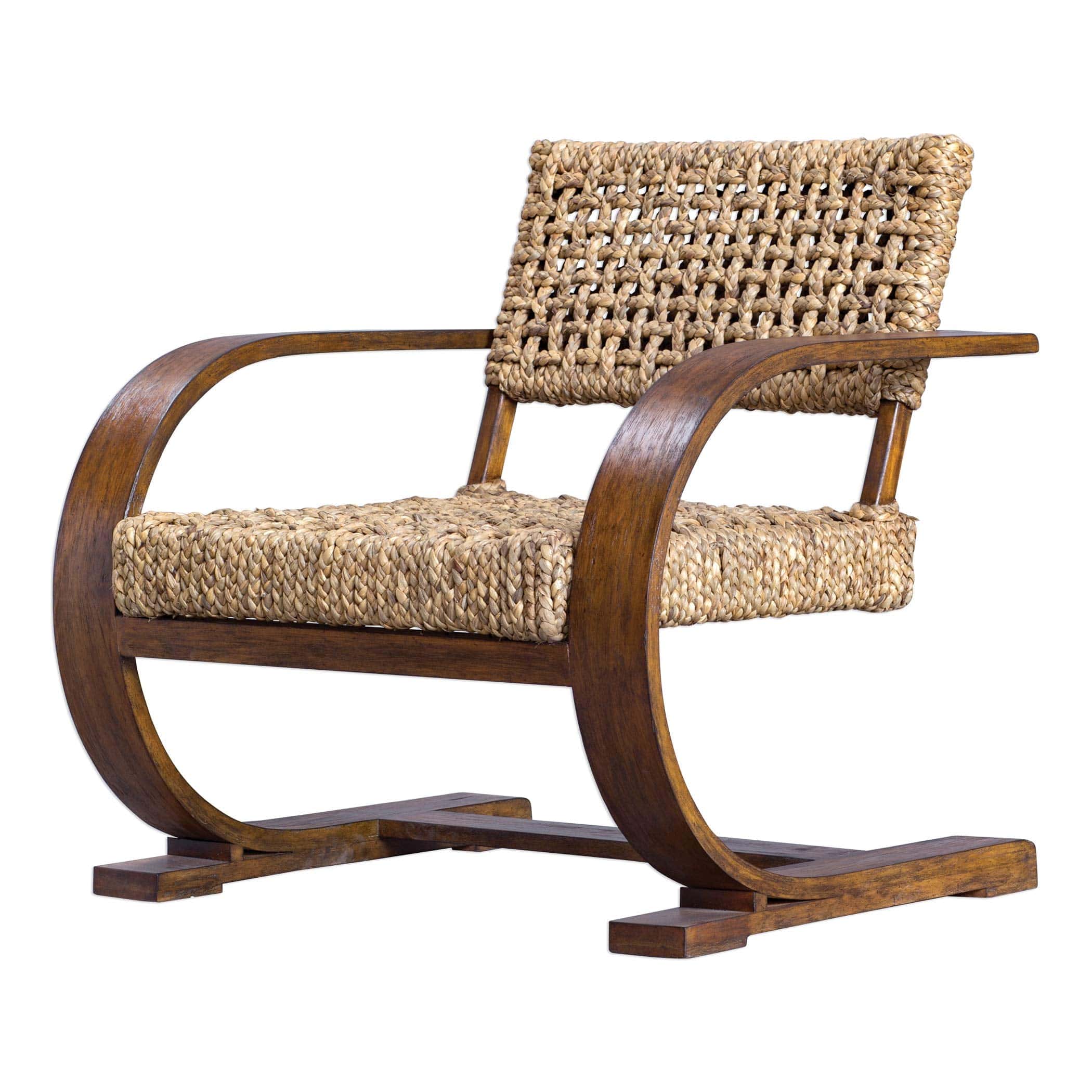 Natural Woven Accent Chair – Modern Bohemian Design with Banana Fiber Seat