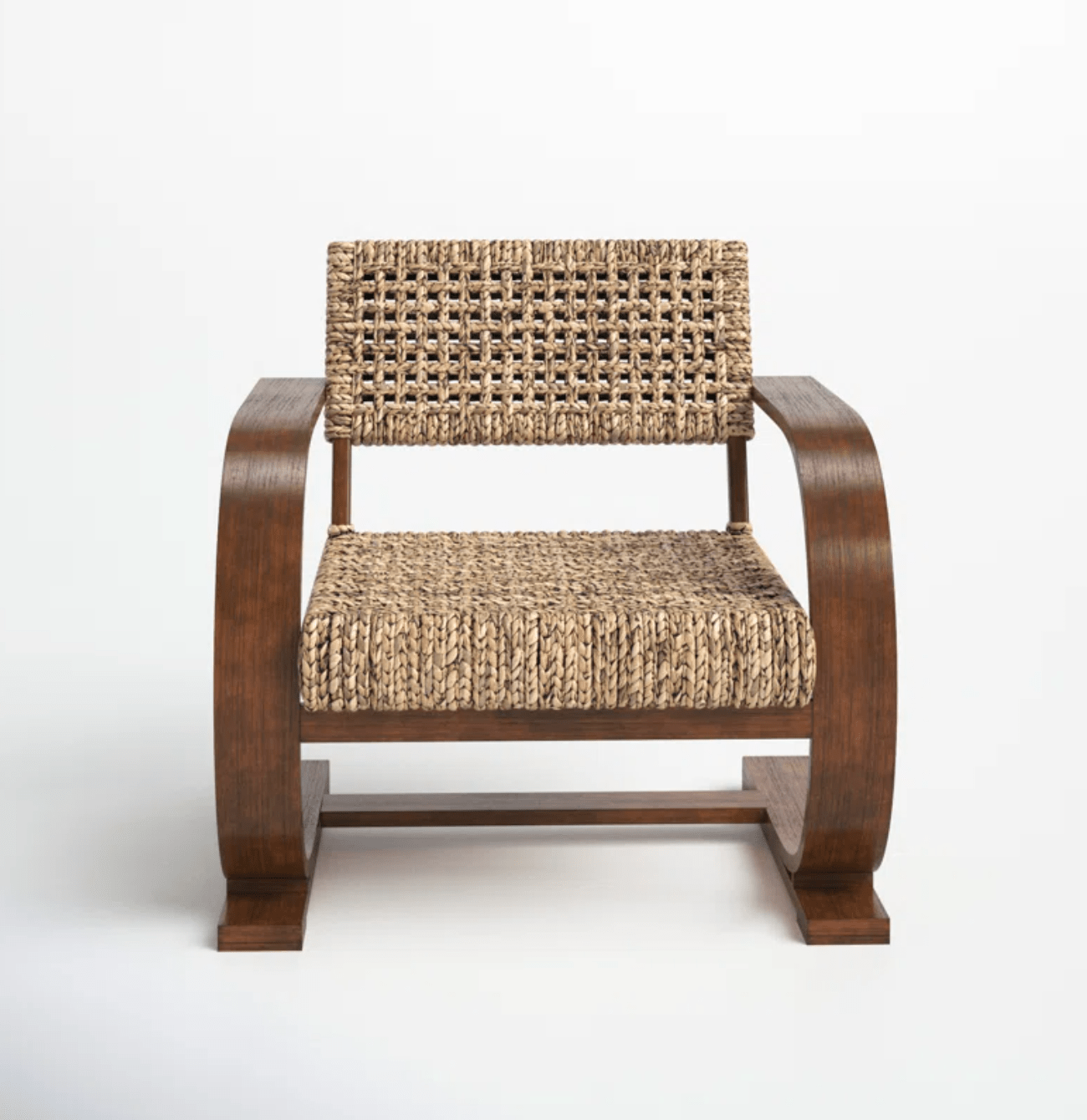 Natural Woven Accent Chair – Modern Bohemian Design with Banana Fiber Seat Brown