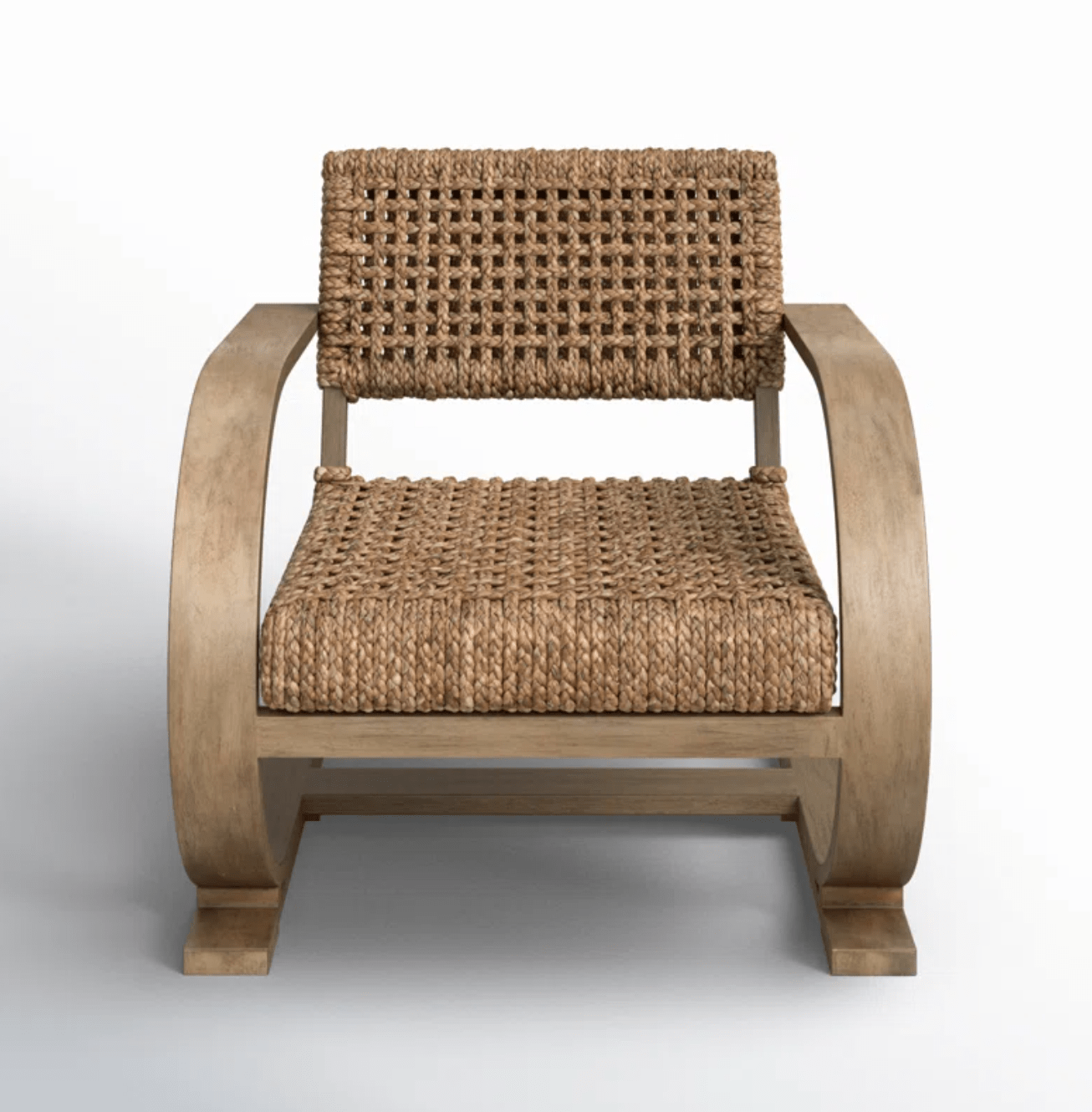 Natural Woven Accent Chair – Modern Bohemian Design with Banana Fiber Seat Natural Wood