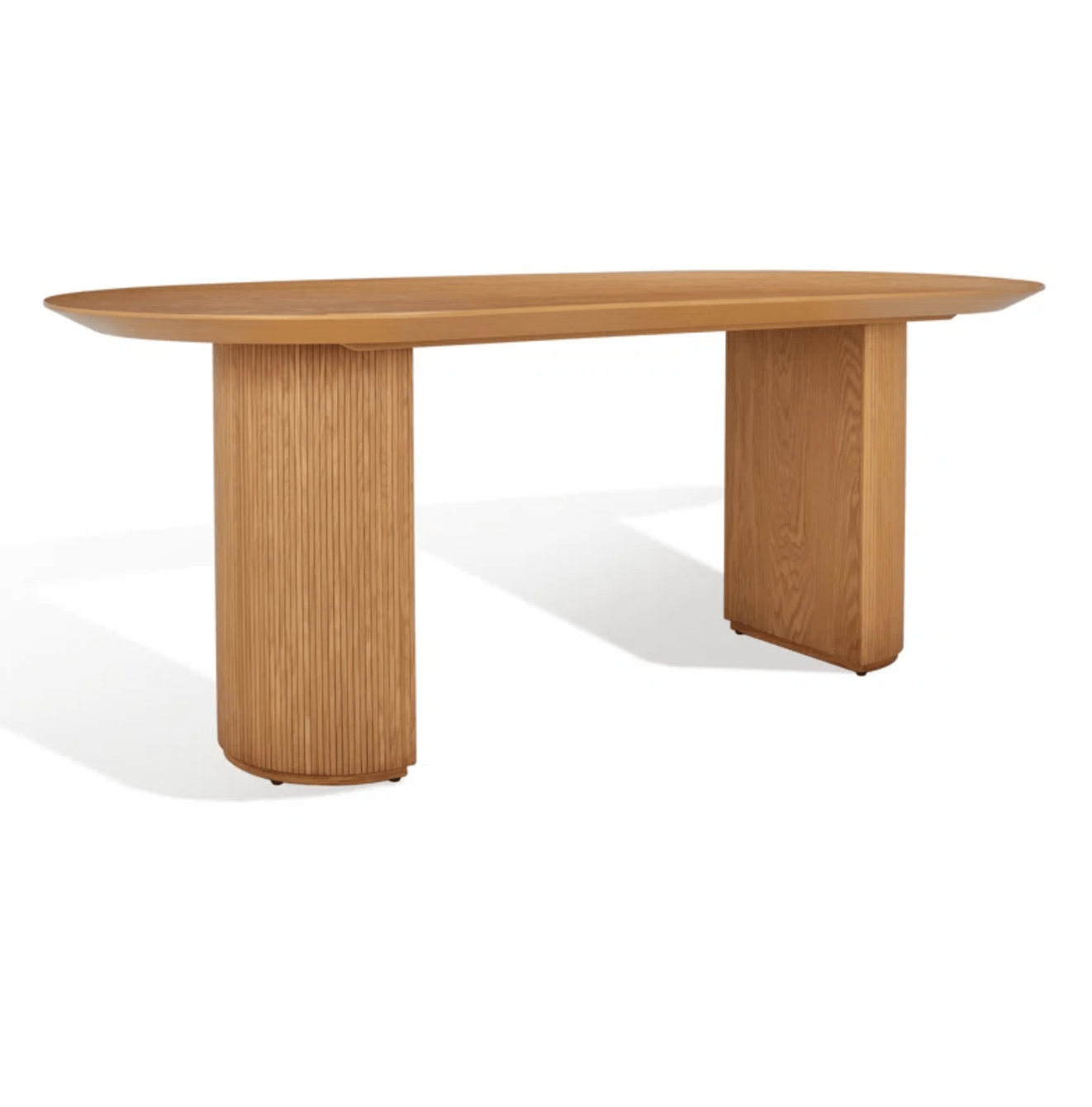 Nordic Inspired Oval Dining Table – Natural Wood Grain, 78.7" L x 35.4" W x 29.5" H