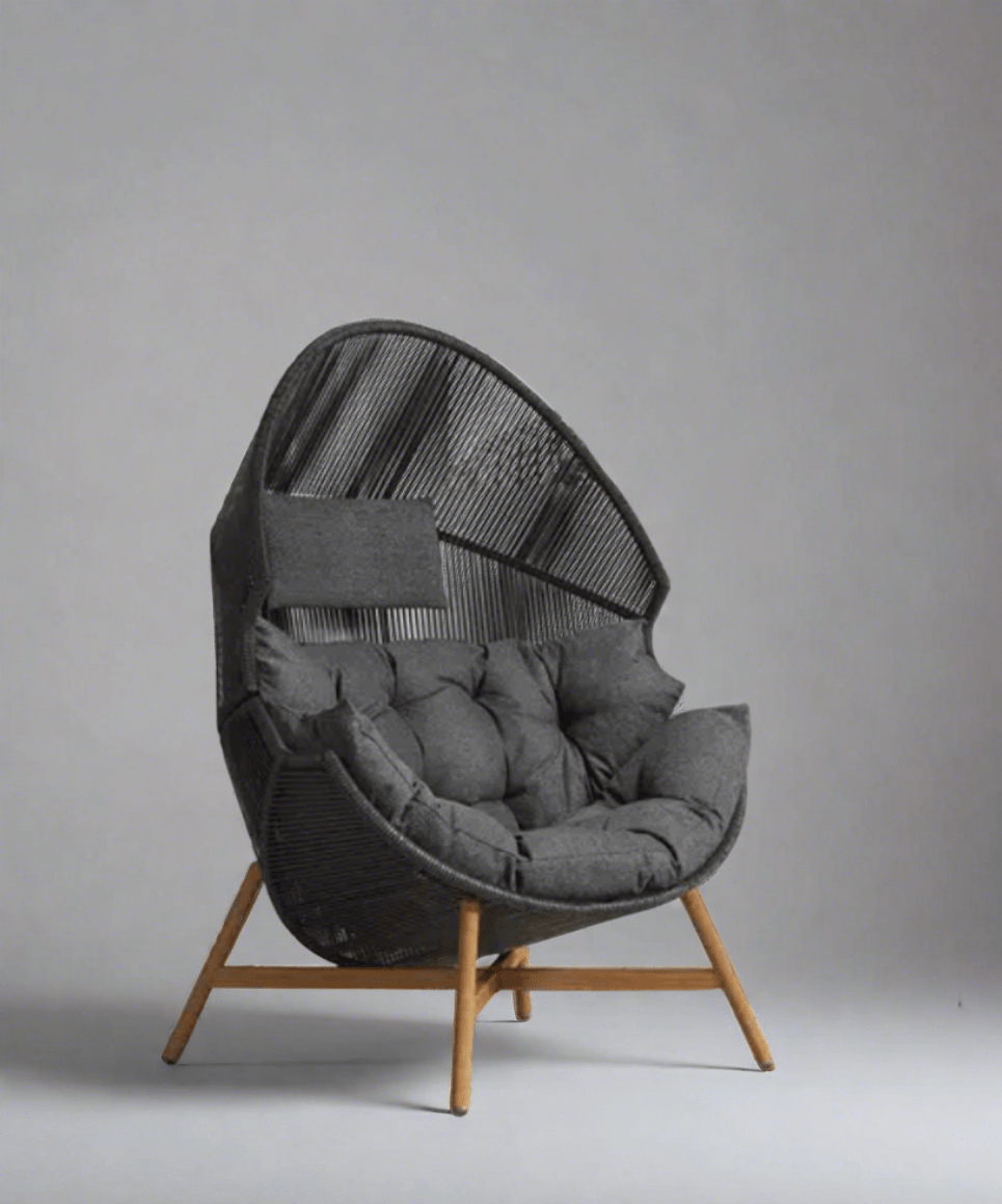 Outdoor & Indoor Egg Chair - Stylish and Durable Cocoon Chair for Relaxation and Comfort - Dark Grey