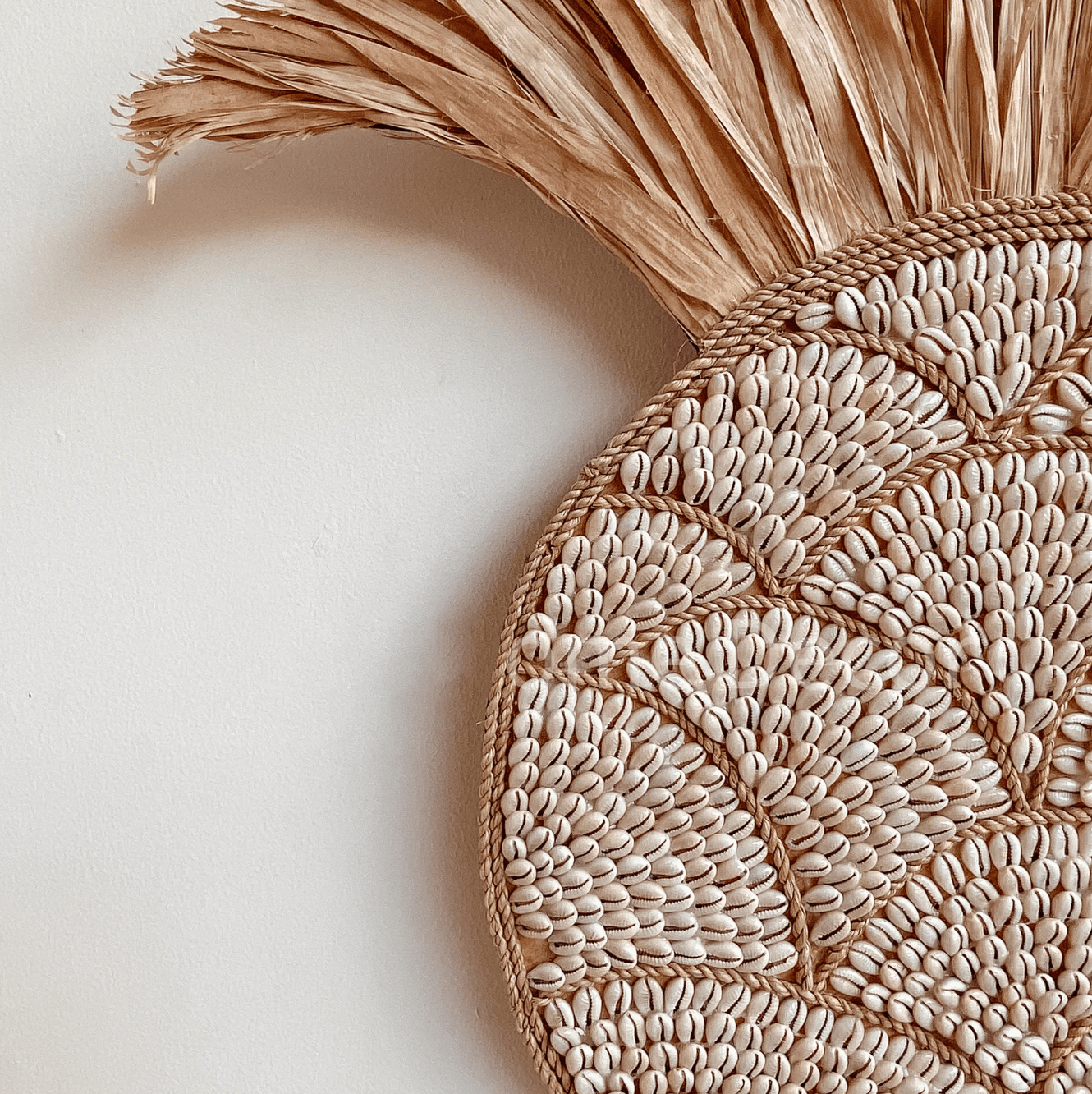 Pineapple Shell Raffia Wall Hanging – Coastal Boho Decor