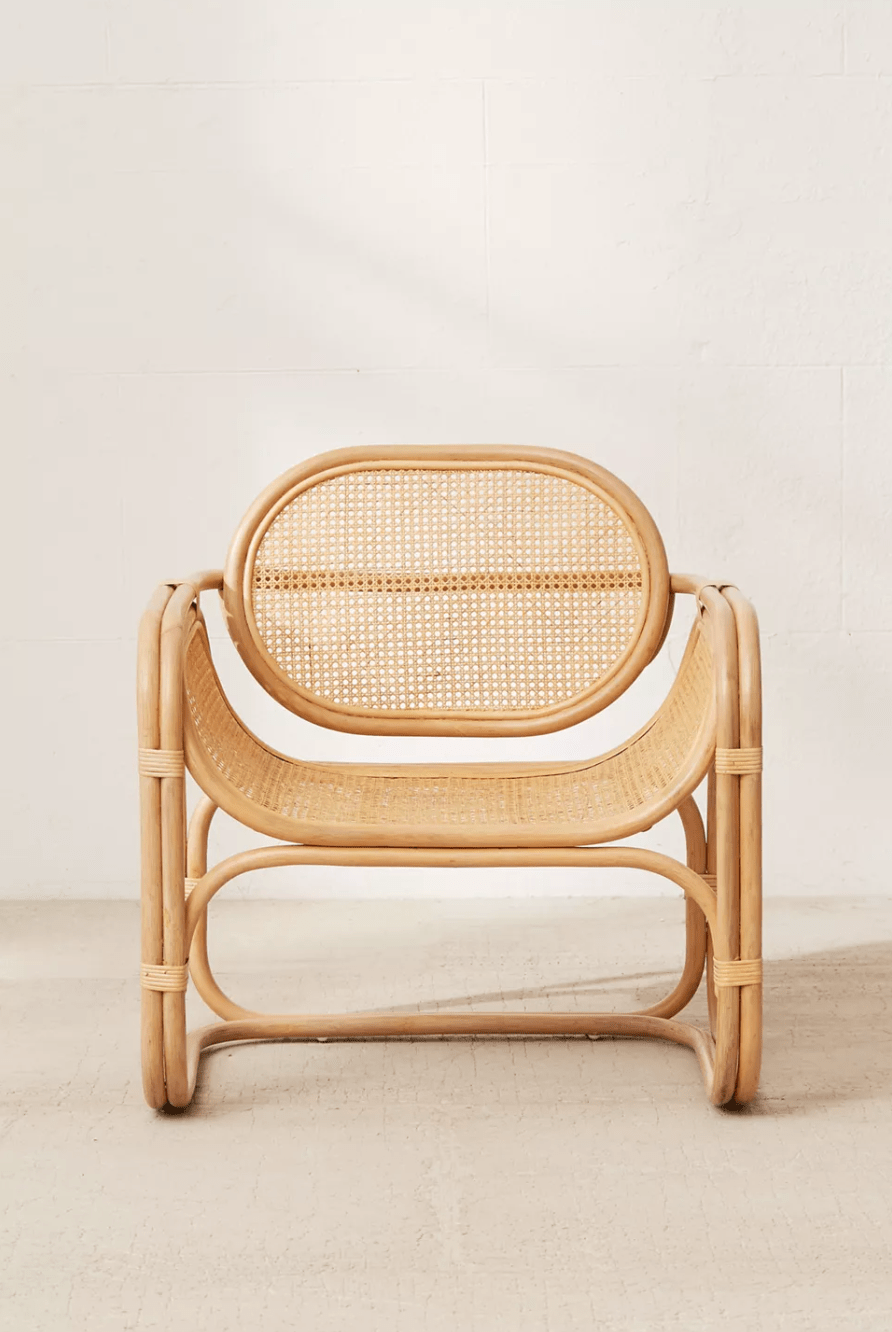 PRE-ORDER Artisan-Crafted Small Batch Woven Rattan Cane Lounge Chair - Mid-Century Style Brown Seating( Small-Batch Created)