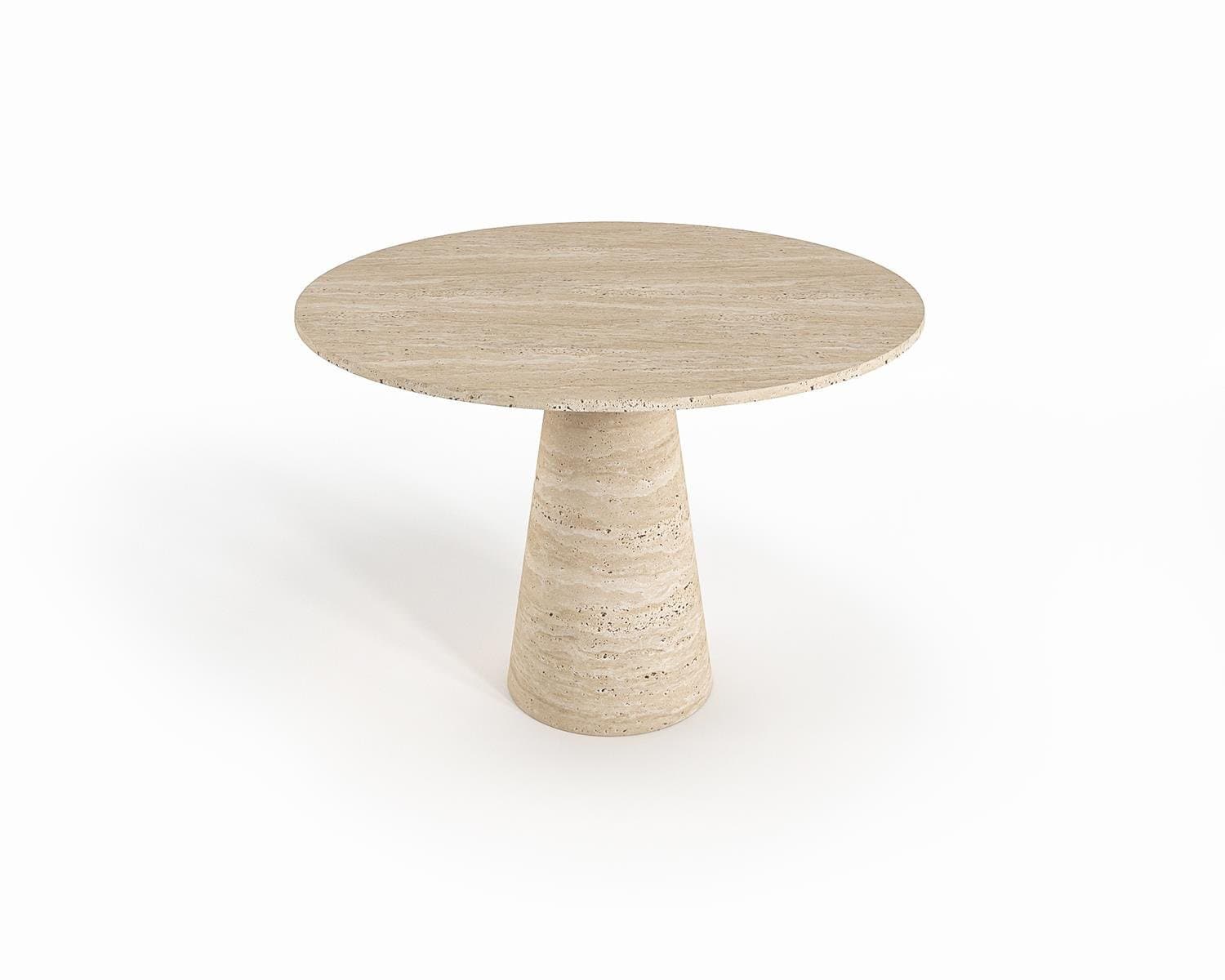 PRE-ORDER Natural Stone Travertine Bistro Table – Round Top with Single Funnel Leg, Custom Sizes Available