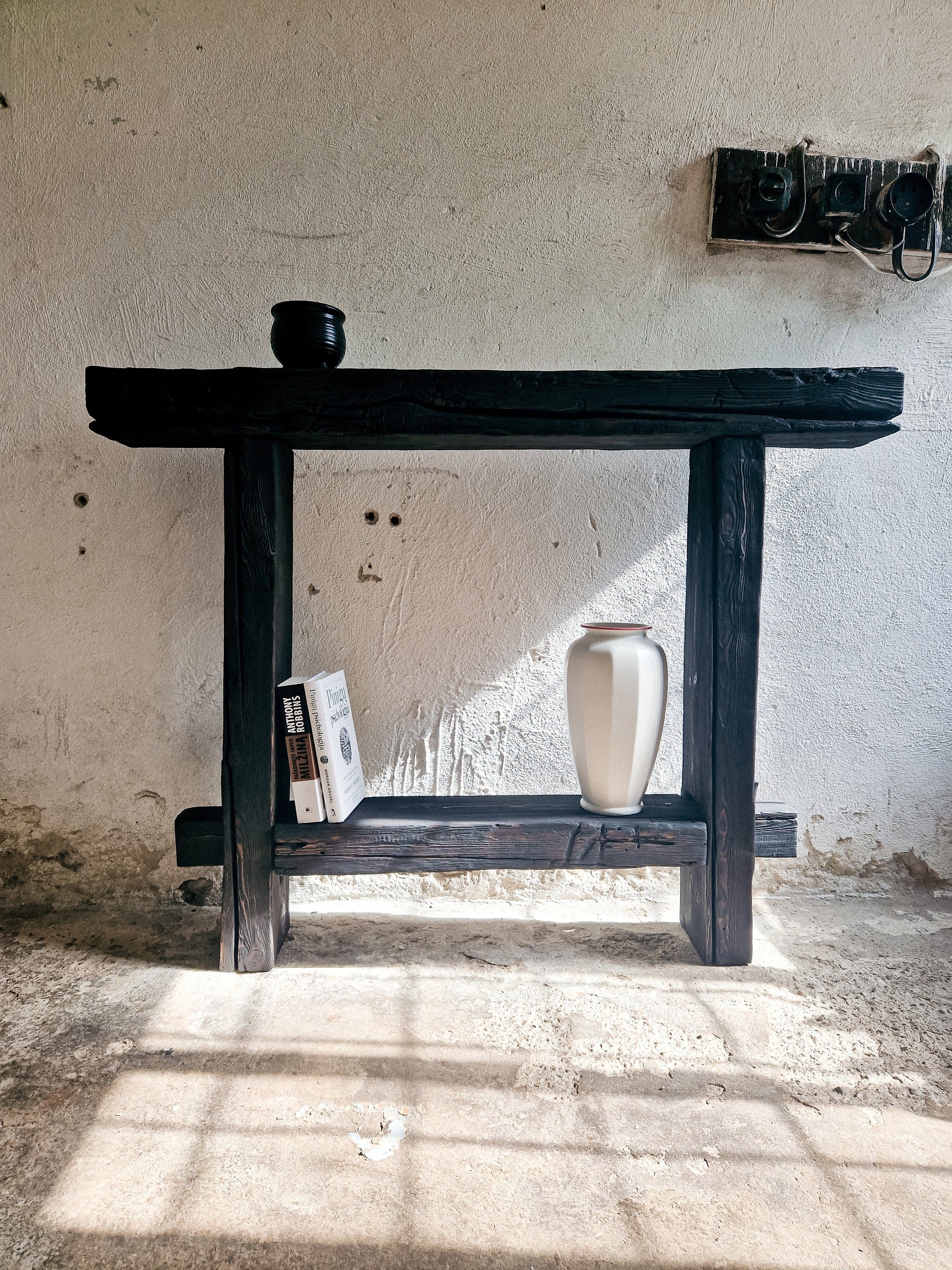 Pre-Order Rustic Reclaimed Wood Console Table – Narrow Entryway or Living Room Accent, Solid Fir Wood