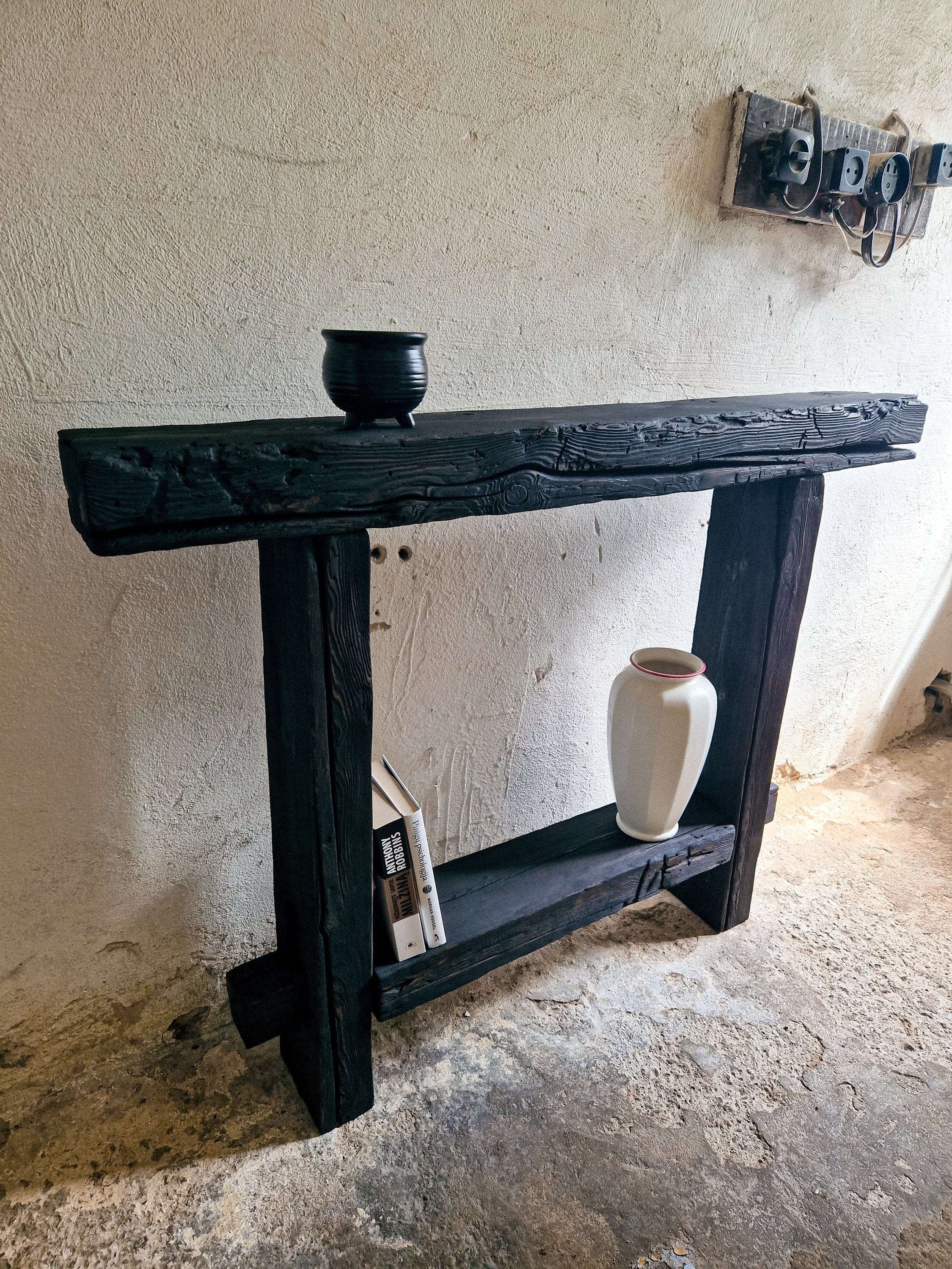 Pre-Order Rustic Reclaimed Wood Console Table – Narrow Entryway or Living Room Accent, Solid Fir Wood