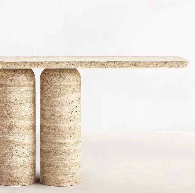 PRE-ORDER Travertine Console Table – Natural Stone Entryway Table - Custom Sizes Available