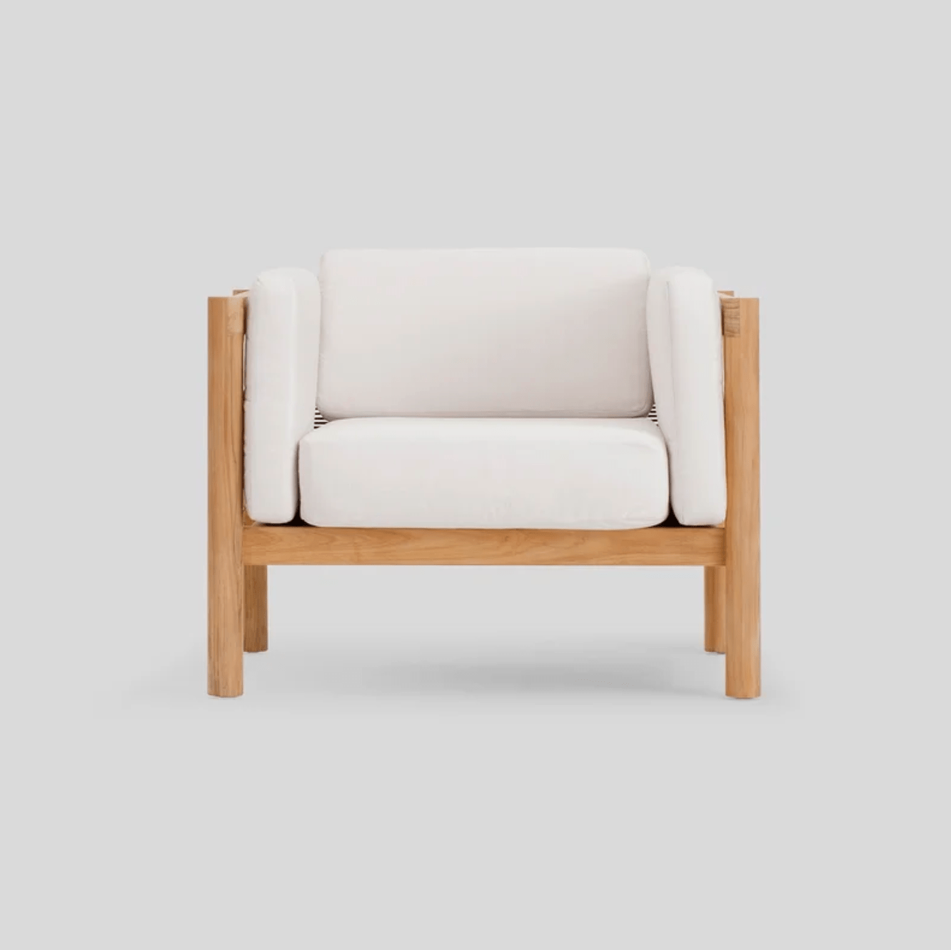 Premium Teak Armchair with Sunbrella Cushions - Solid Wood, Weather Resistant Outdoor Chair