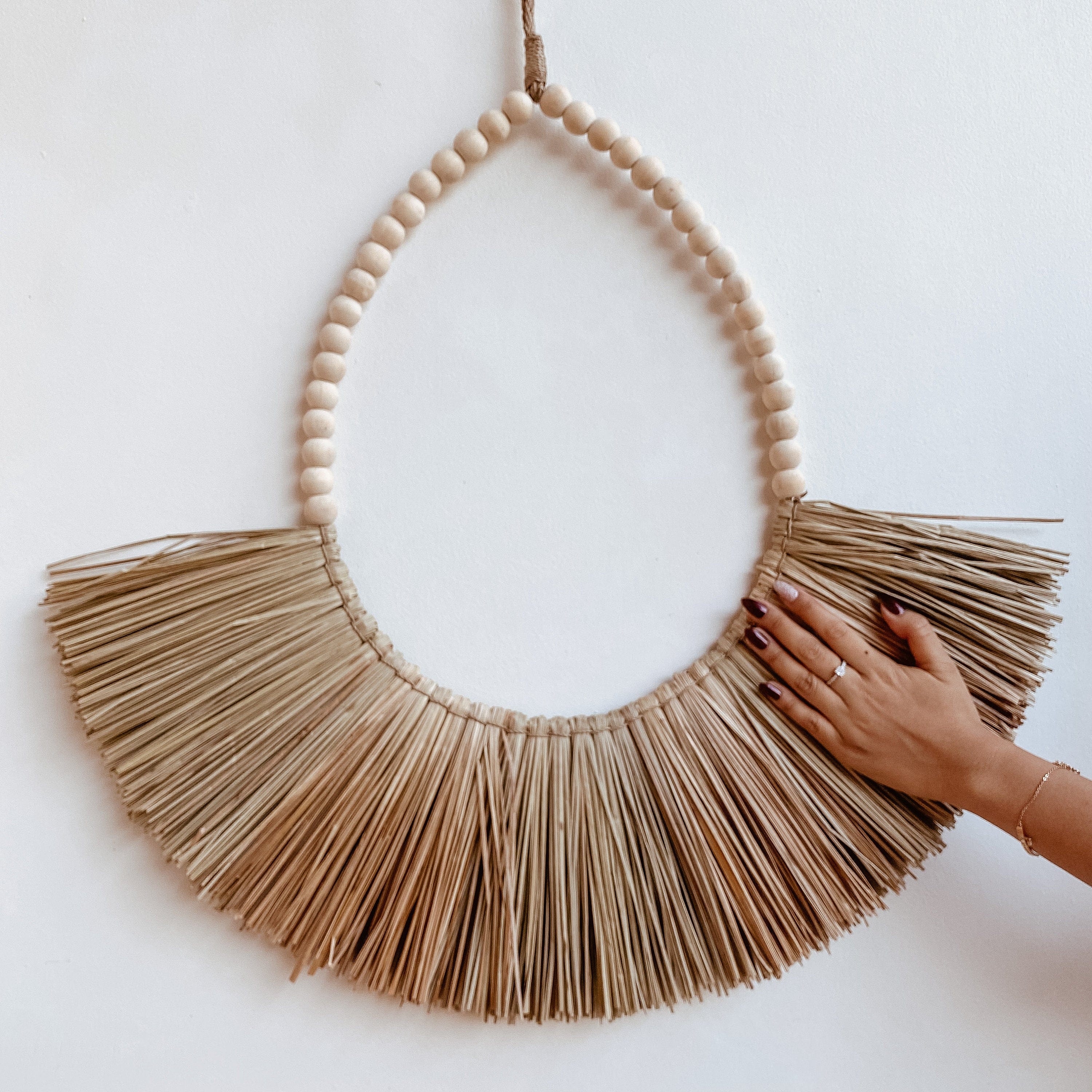 Raffia Seagrass Bohemian Coastal Necklace Wall Decor