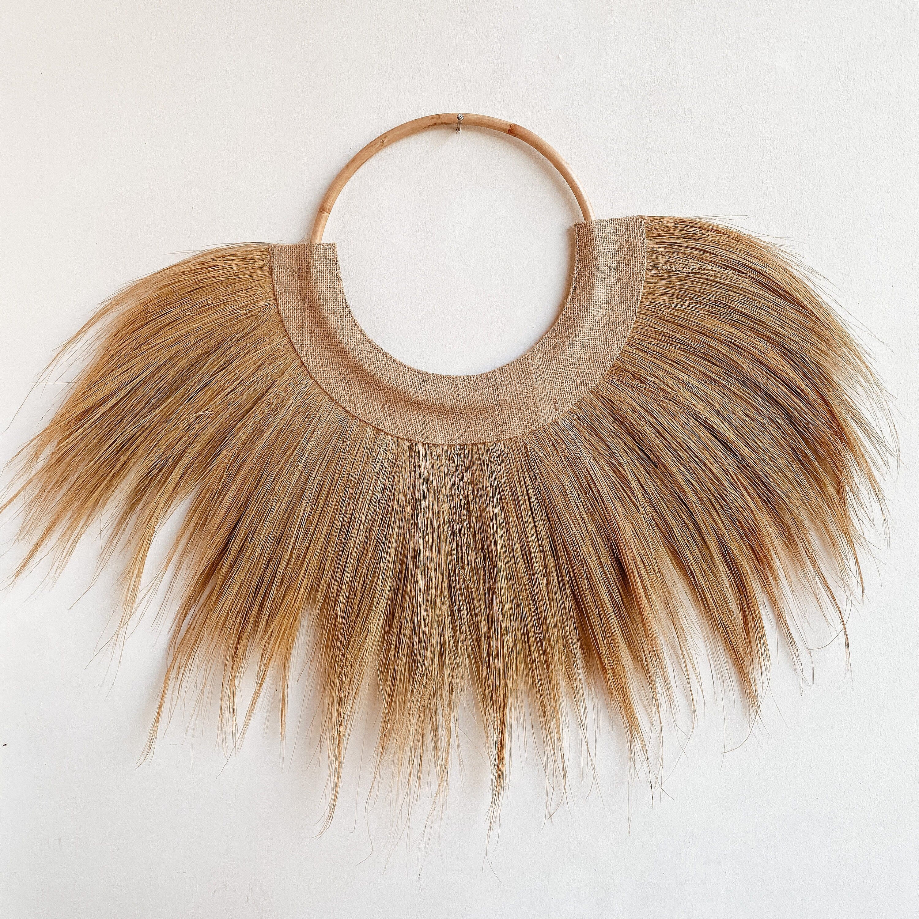 Raya Halfmoon Wall Hanging Decor - Palm Fiber and Jute Round Wall Decor