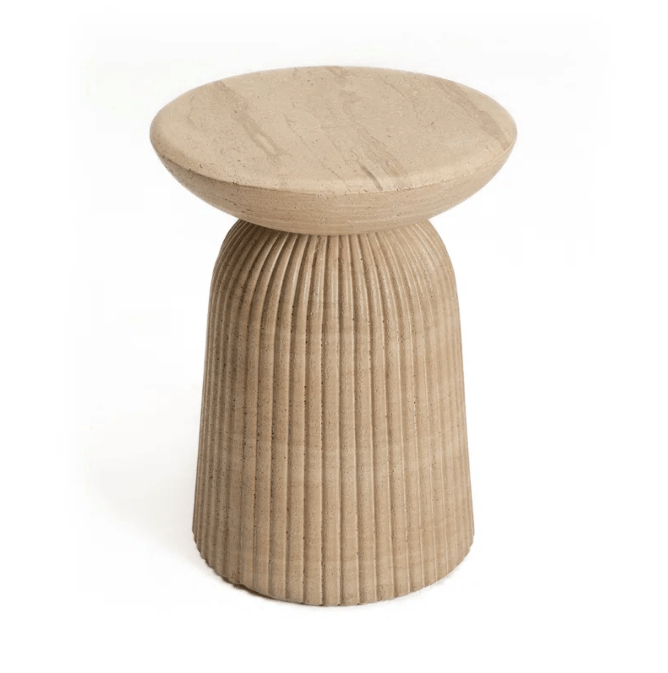 Round Cement Pedestal Side Table for Indoor and Outdoor- Weatherproof Design