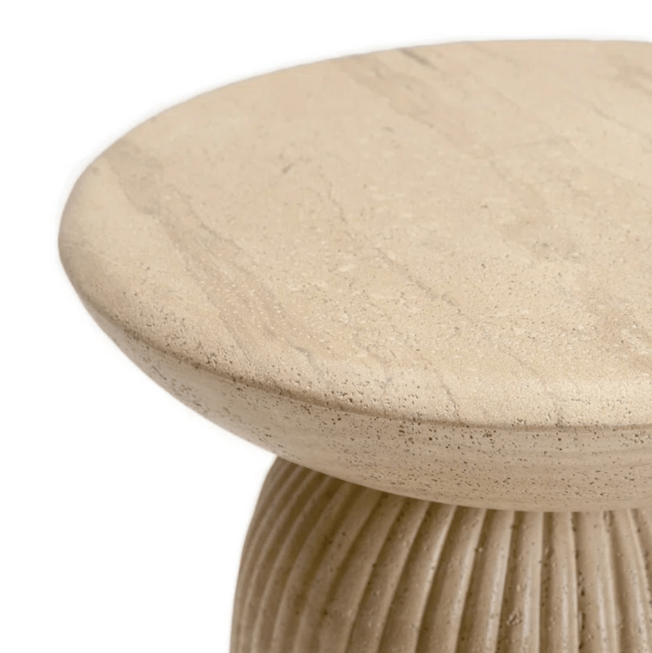 Round Cement Pedestal Side Table for Indoor and Outdoor- Weatherproof Design