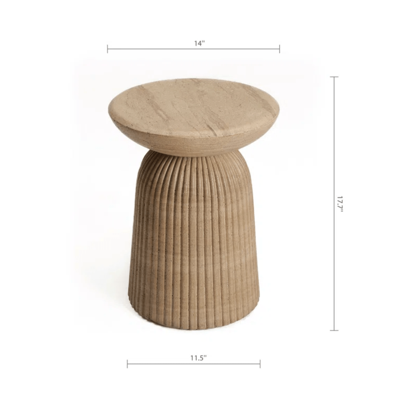 Round Cement Pedestal Side Table for Indoor and Outdoor- Weatherproof Design