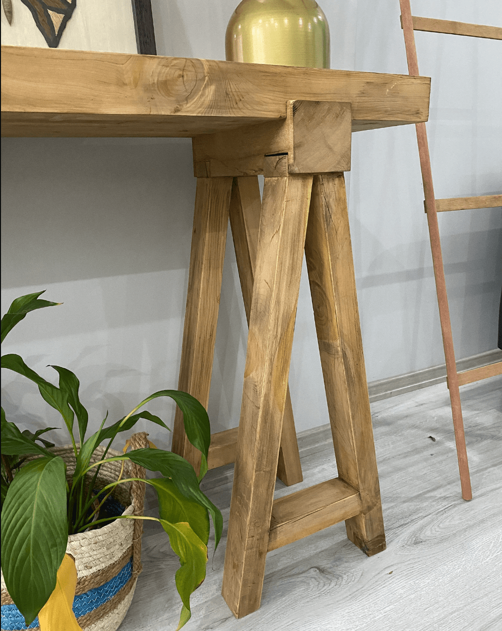 Rustic Console Table - Handcrafted Wood Finish - Solid Wood Entryway, Sofa, or Hallway Table