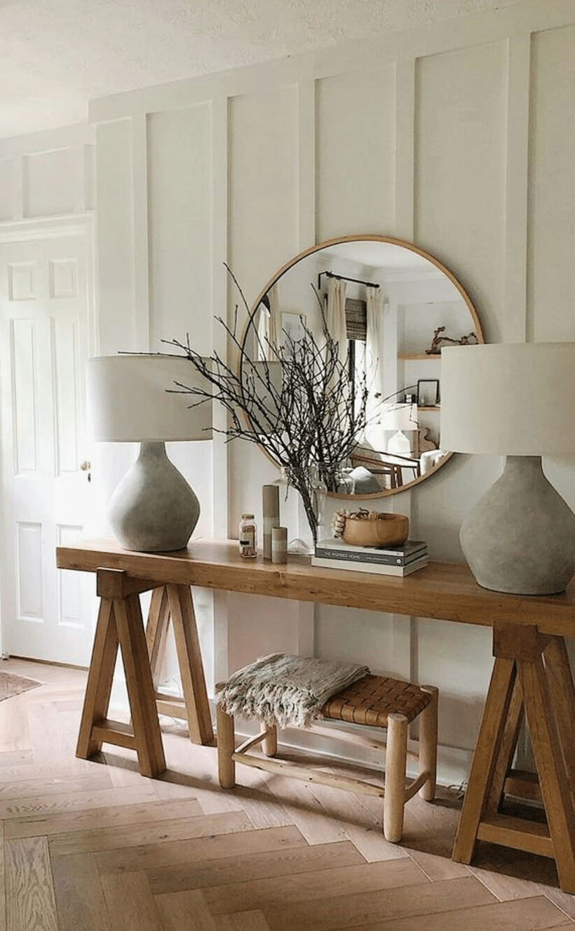 Rustic Console Table - Handcrafted Wood Finish - Solid Wood Entryway, Sofa, or Hallway Table