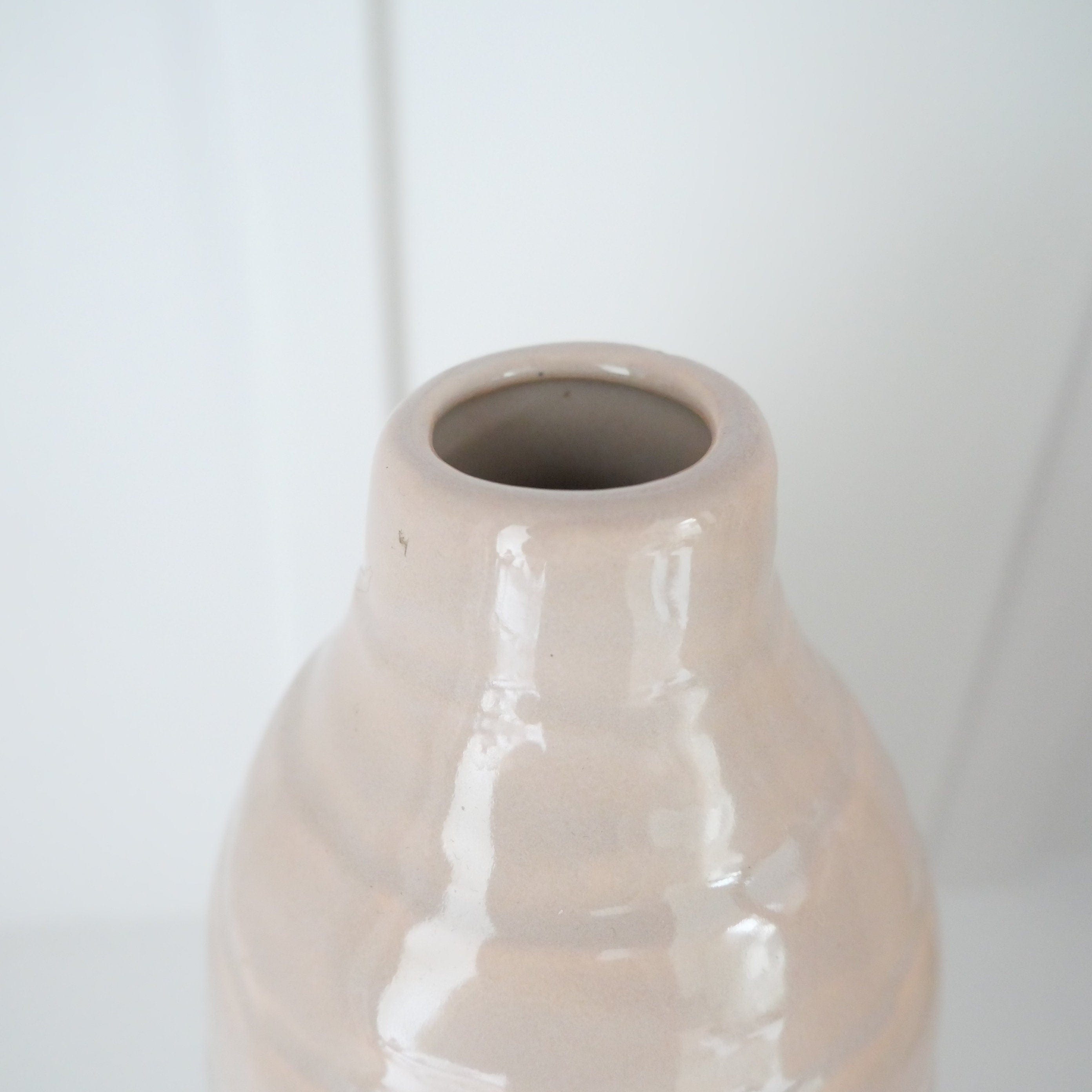 Semi-Glazed Terracotta Vases – Boho Pink Vases for Fresh and Dried Flowers