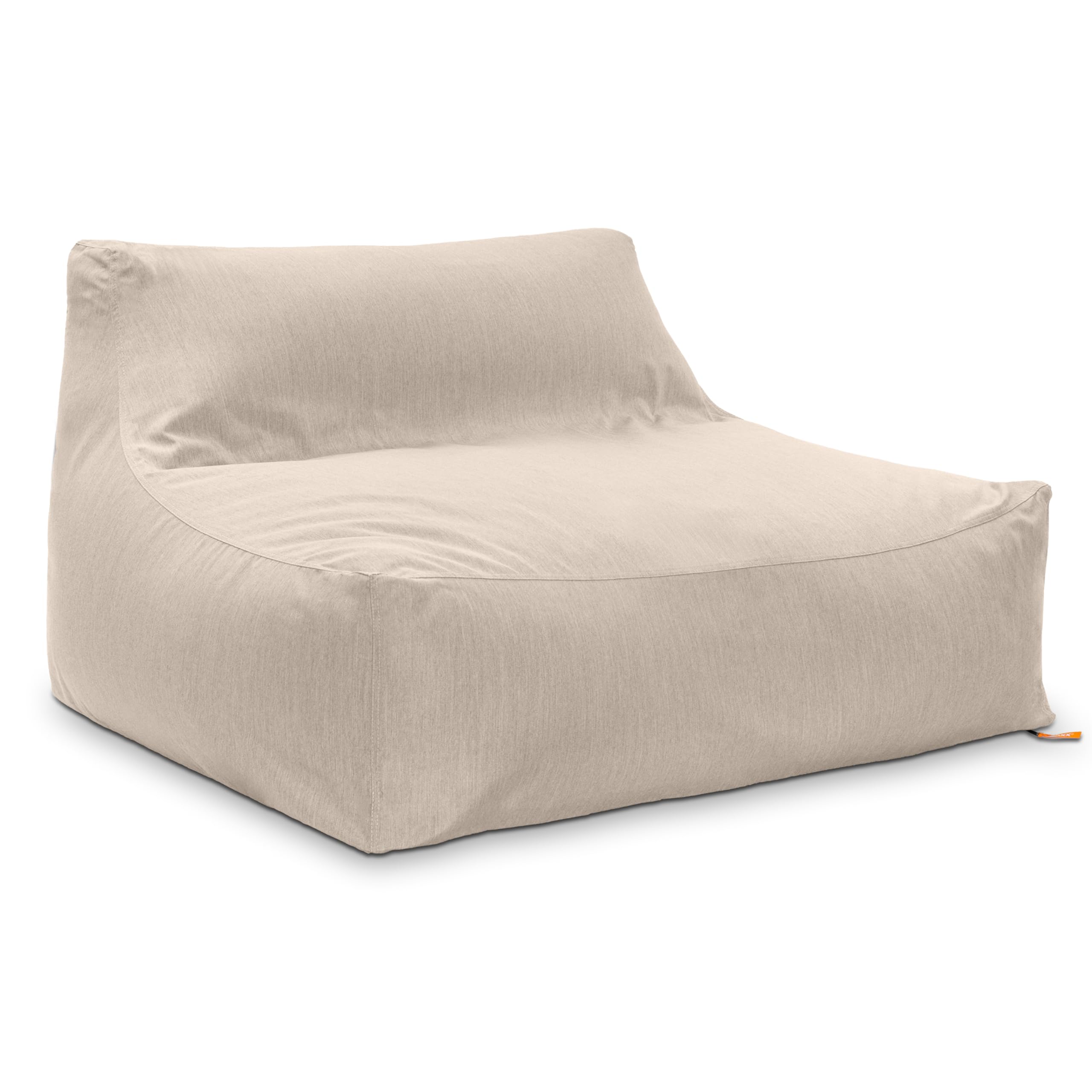 Sunbrella Outdoor Bean Bag Loveseat for Patio and Poolside, Flax Color