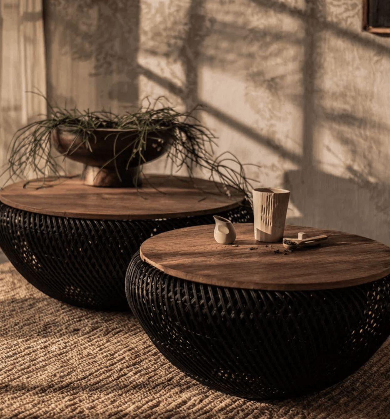 Teak and Rattan Storage Coffee Table - Solid Wood Lift-Top Design with Wicker Rattan Base - Fully Assembled - Handcrafted with Sustainably Sourced Materials