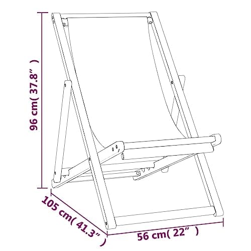 Teak Deck Chair – Ergonomic Outdoor Patio Furniture for Poolside, Bistro, or Garden, Brown and Cream