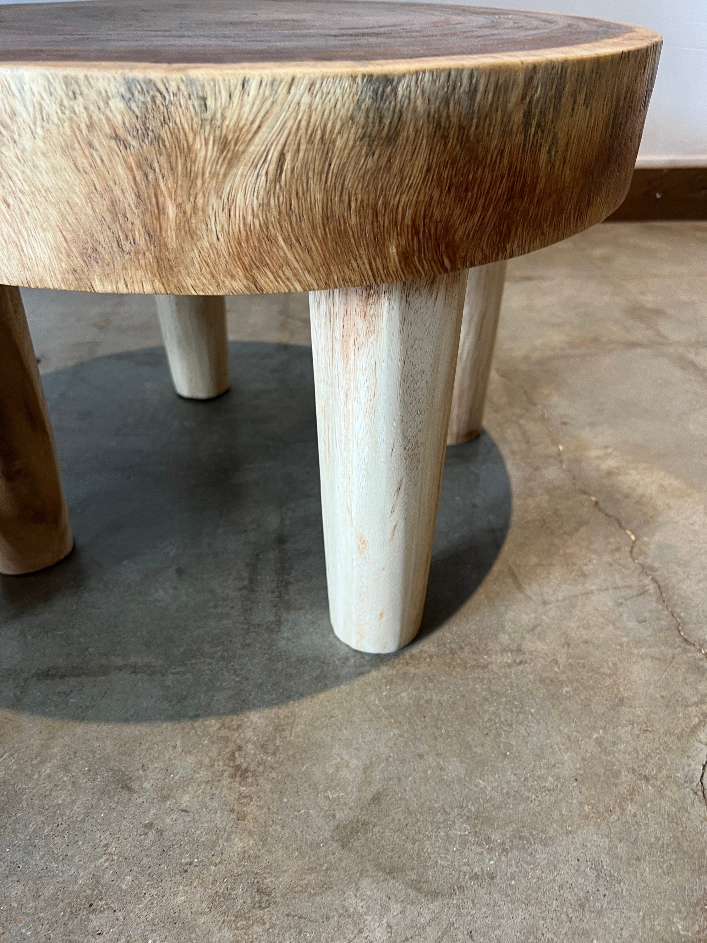 Unique Acacia Wood Stool, End Table, or Coffee Table – Modern and Versatile Home Accent