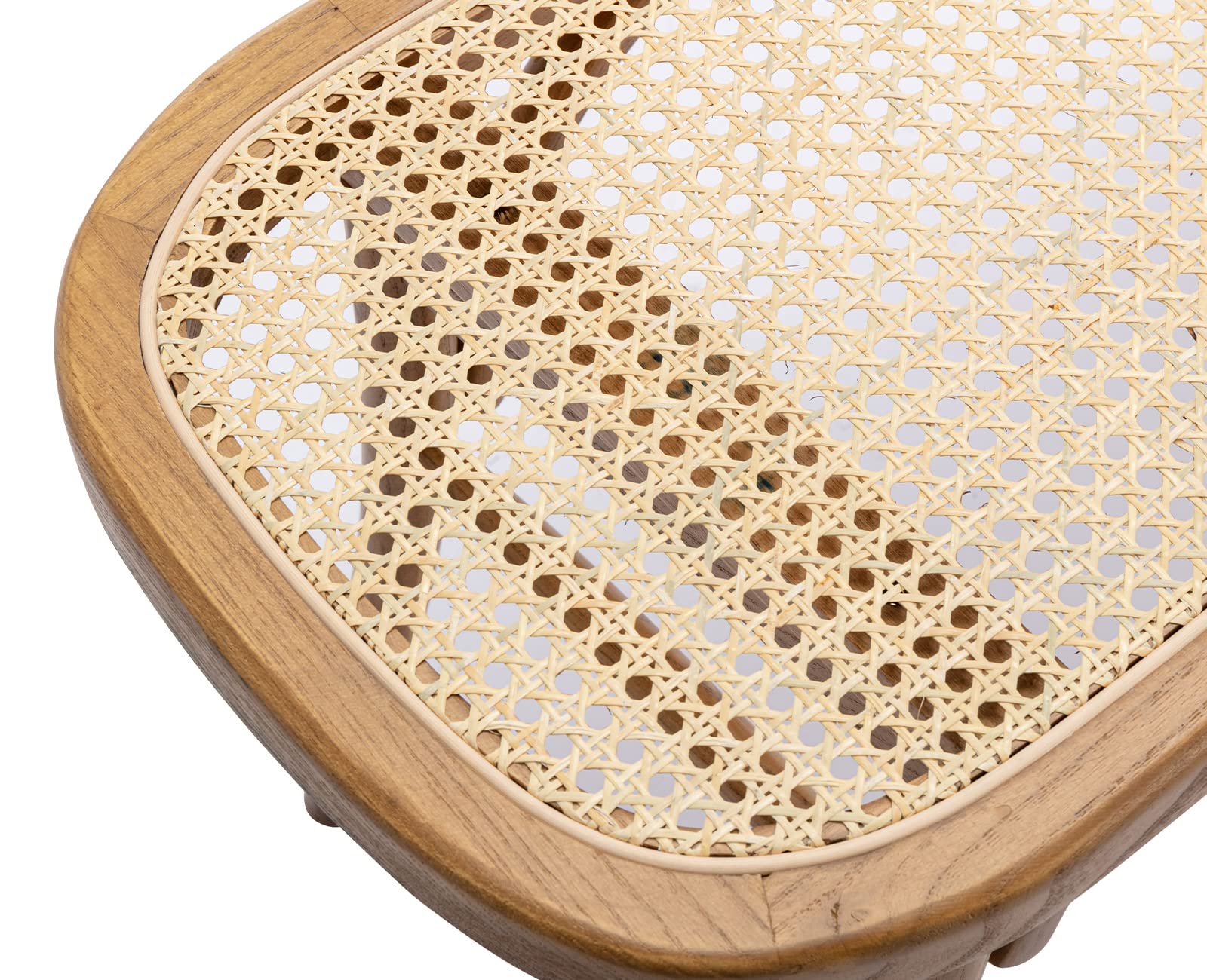 Upholstered Rattan-Beige Bench - Multi-Purpose Seating with High-Quality Wood